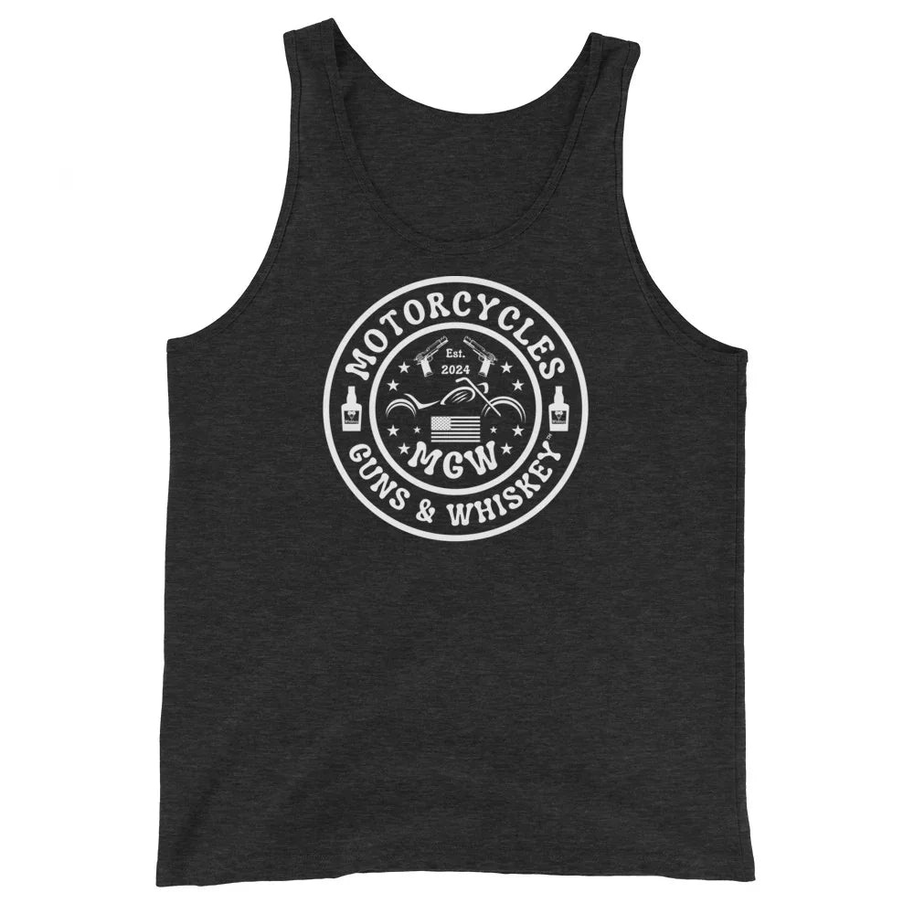 Motorcycles Guns & Whiskey Tank Top -MGW Clothing