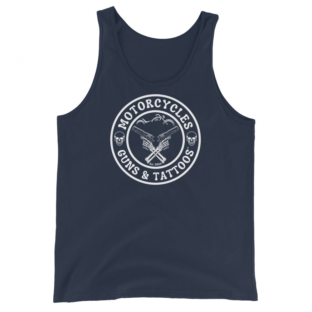 Motorcycles Guns And Tattoos Tank Top-MGW Clothing
