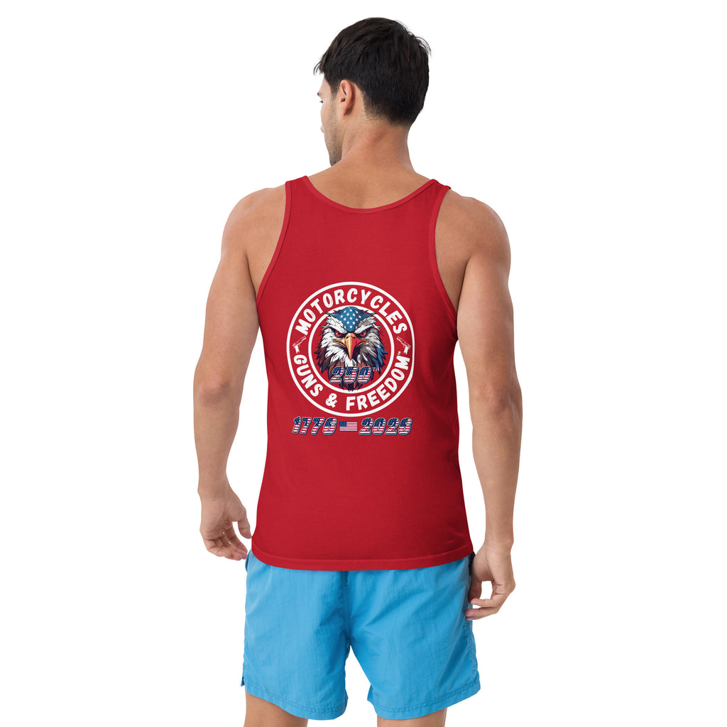 Motorcycles Guns And Freedom 250Th Tank Top - MGW Clothing