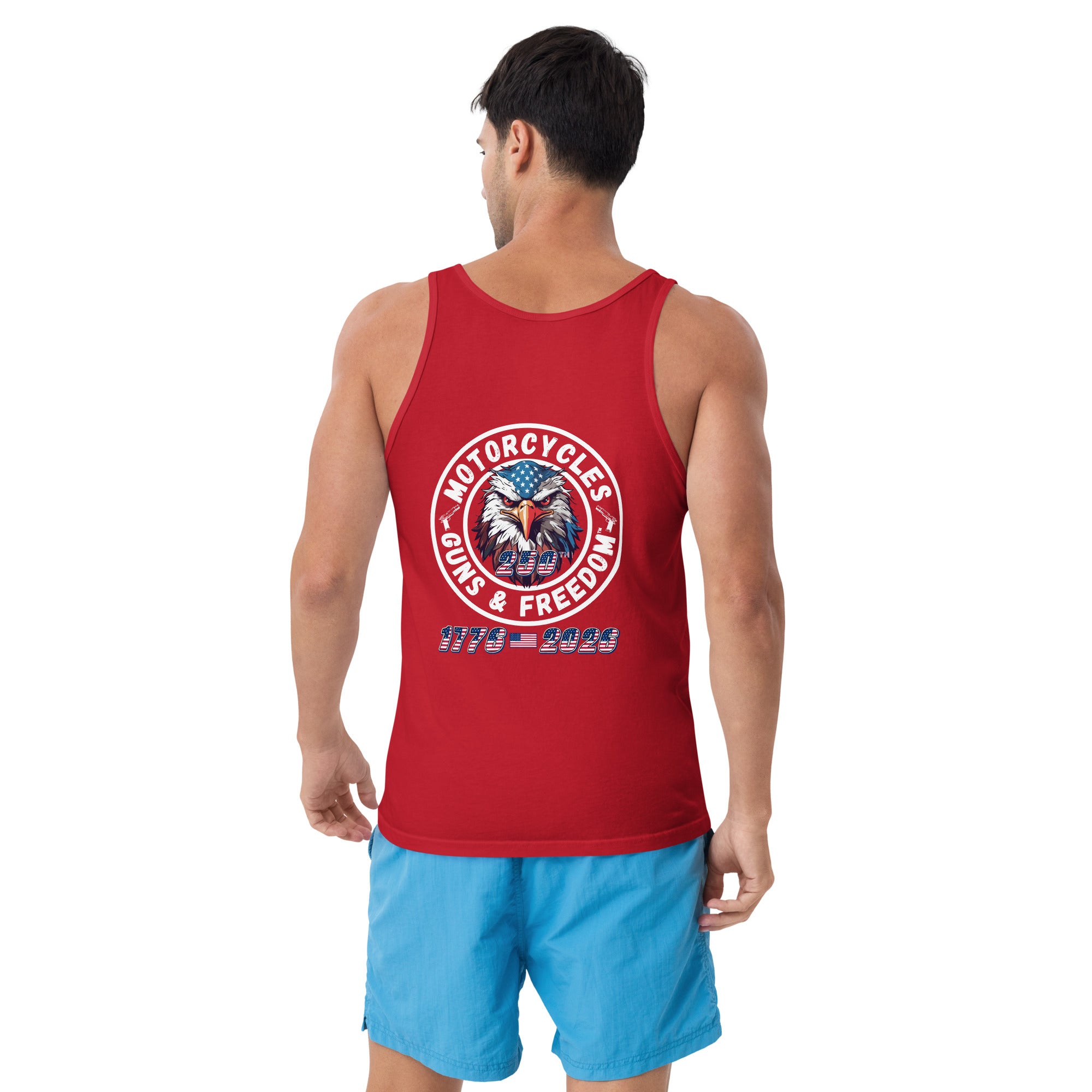 Motorcycles Guns And Freedom 250Th Tank Top - MGW Clothing