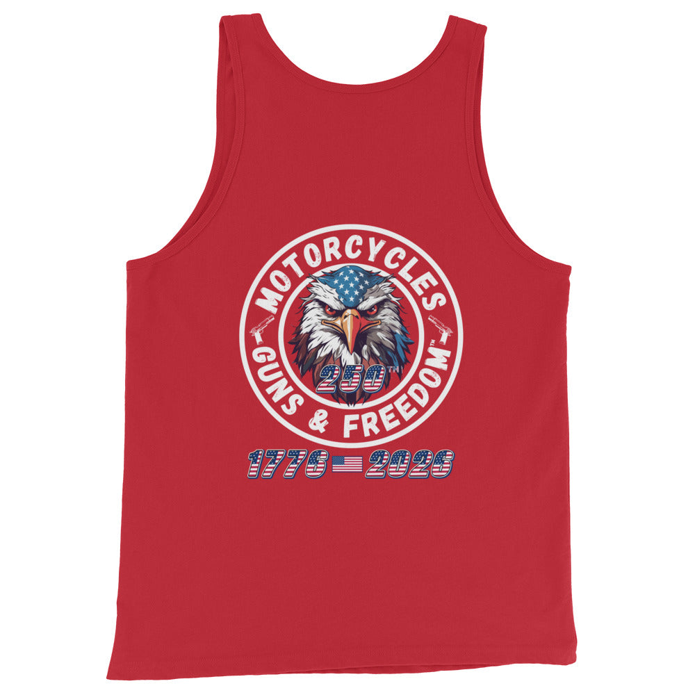Motorcycles Guns And Freedom 250Th Tank Top - MGW Clothing