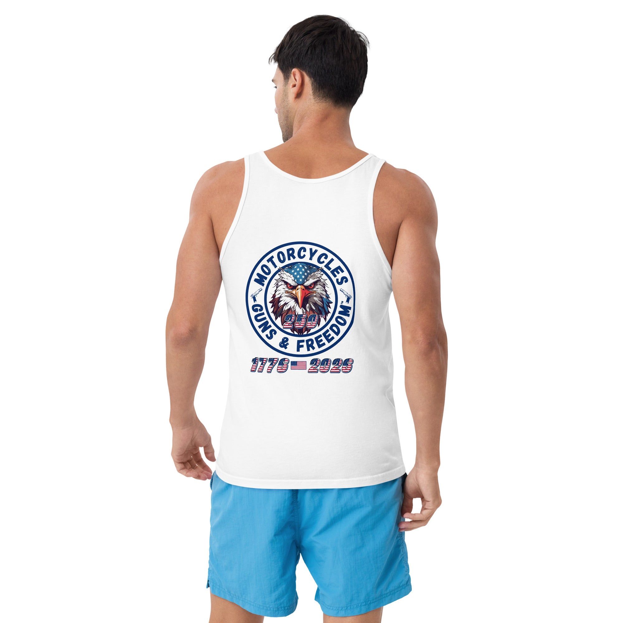 Motorcycles Guns And Freedom 250Th Tank Top - MGW Clothing