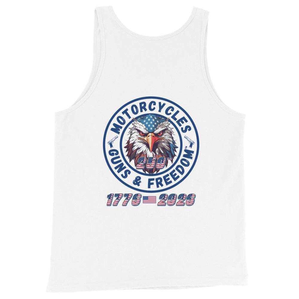 Motorcycles Guns And Freedom 250Th Tank Top - MGW Clothing
