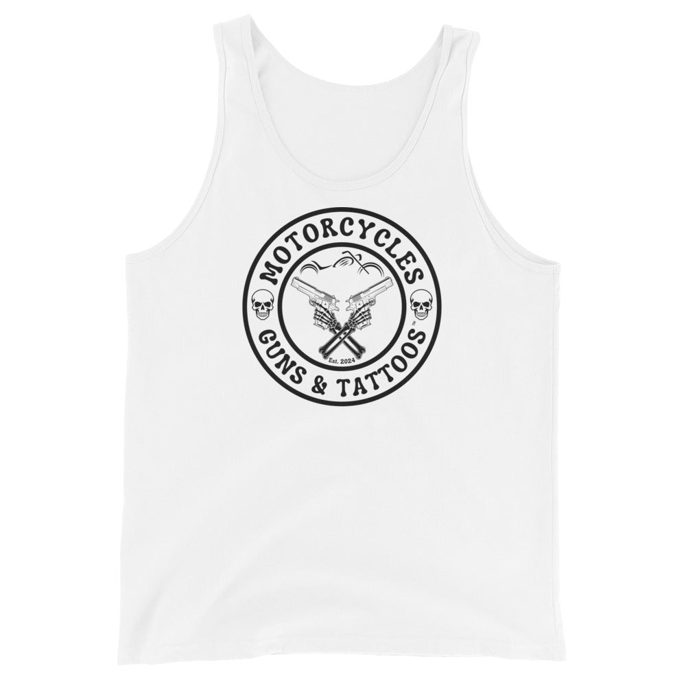 Motorcycles Guns And Tattoos Tank Top-MGW Clothing