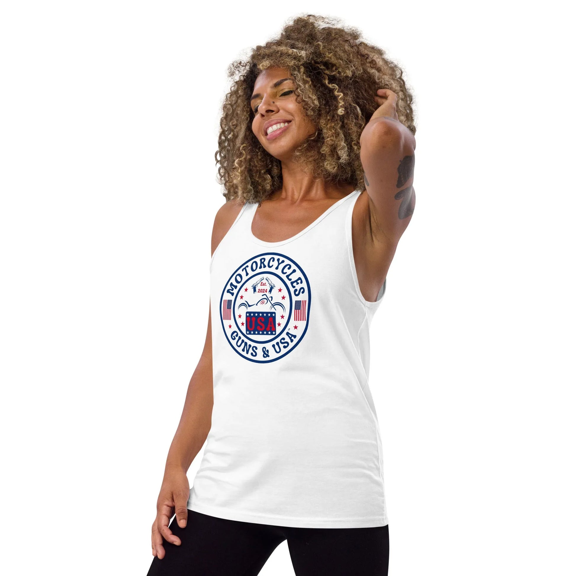 Motorcycles Guns & USA Tank Top - ShopMGW Clothing