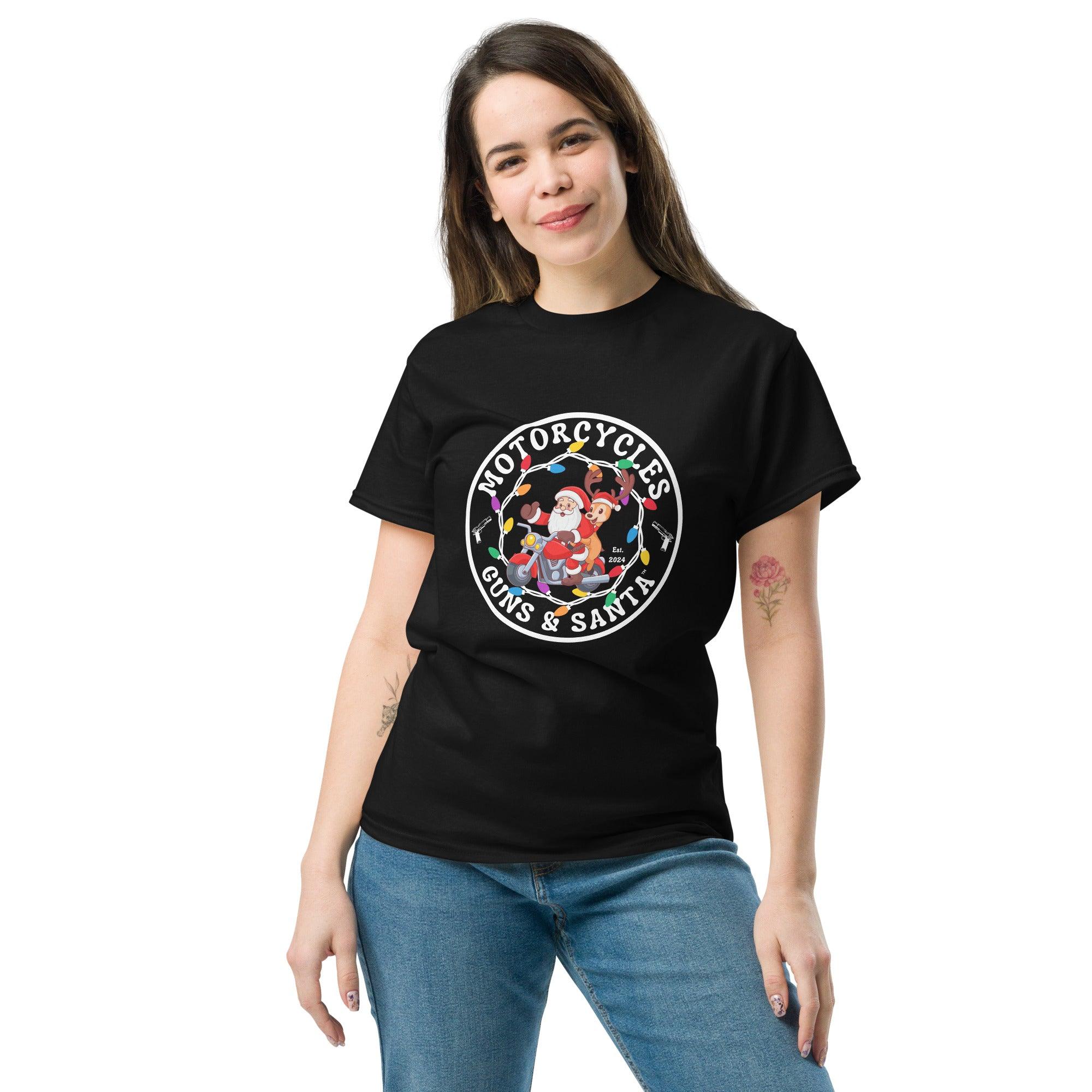 Motorcycles Guns & Santa T-shirt - Unisex -MGW Clothing