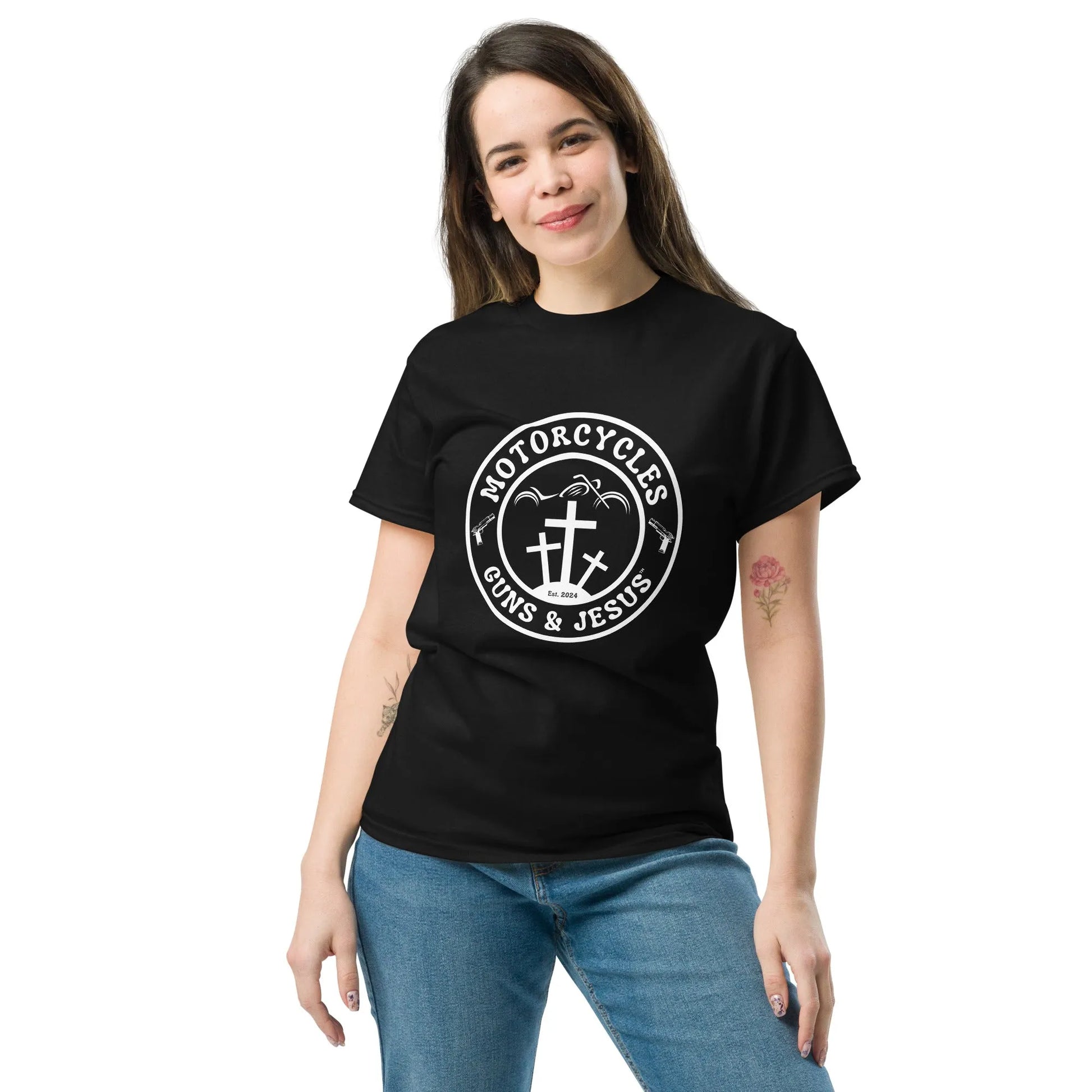 Motorcycles Guns & Jesus T-shirt - Unisex - ShopMGW Clothing