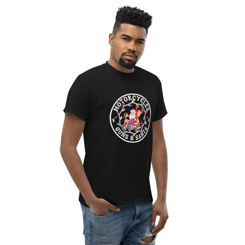 Motorcycles Guns And Santa T Shirt - MGW Clothing