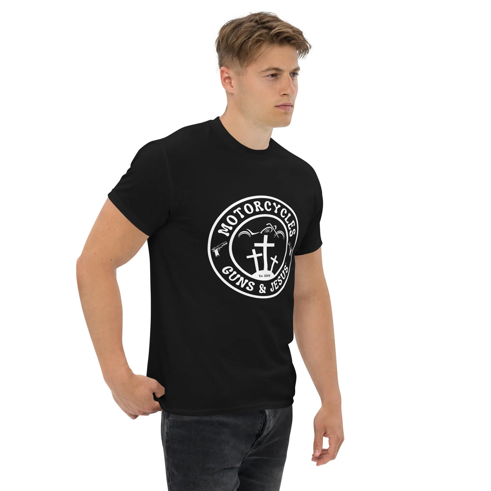Motorcycles Guns & Jesus T-shirt - Unisex - ShopMGW Clothing