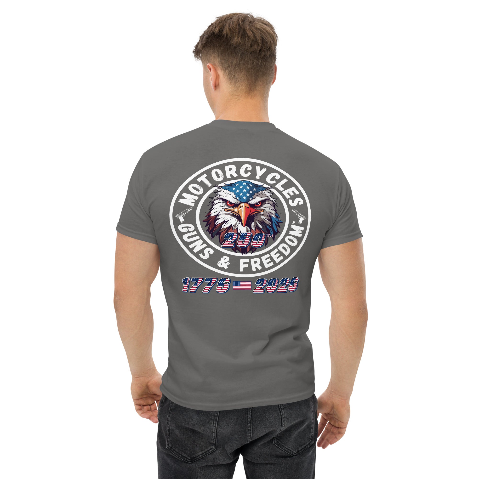 Motorcycles Guns And Freedom 250Th T Shirt Unisex - MGW Clothing