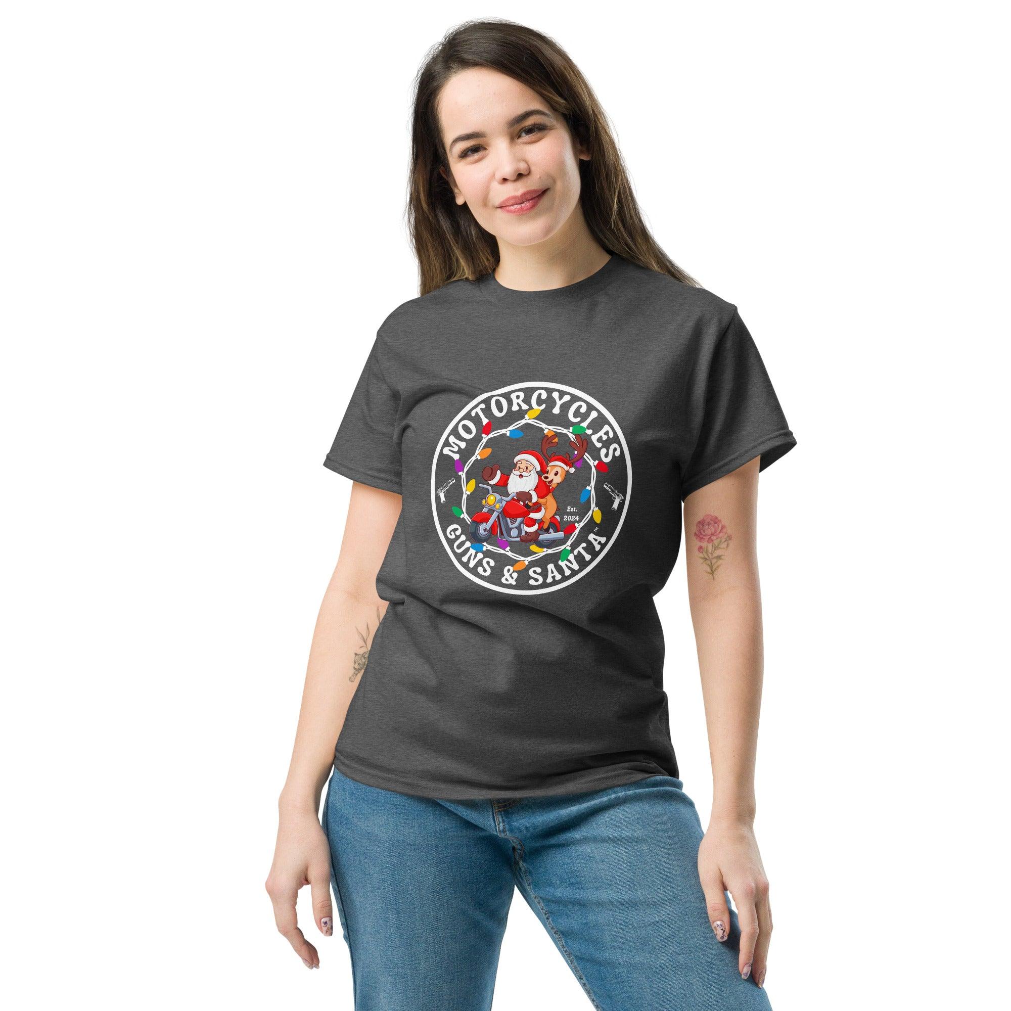 Motorcycles Guns & Santa T-shirt - Unisex -MGW Clothing