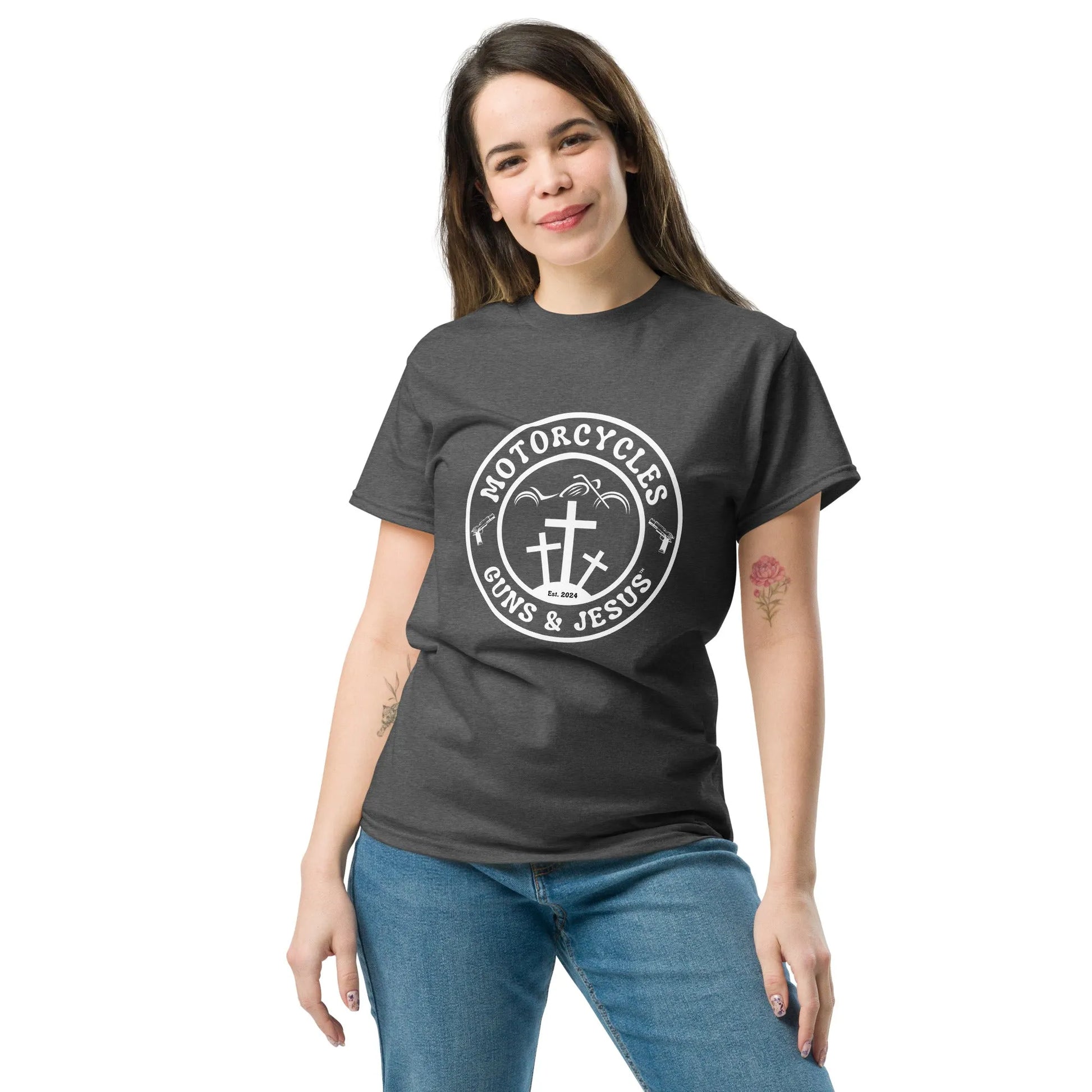 Motorcycles Guns & Jesus T-shirt - Unisex - ShopMGW Clothing