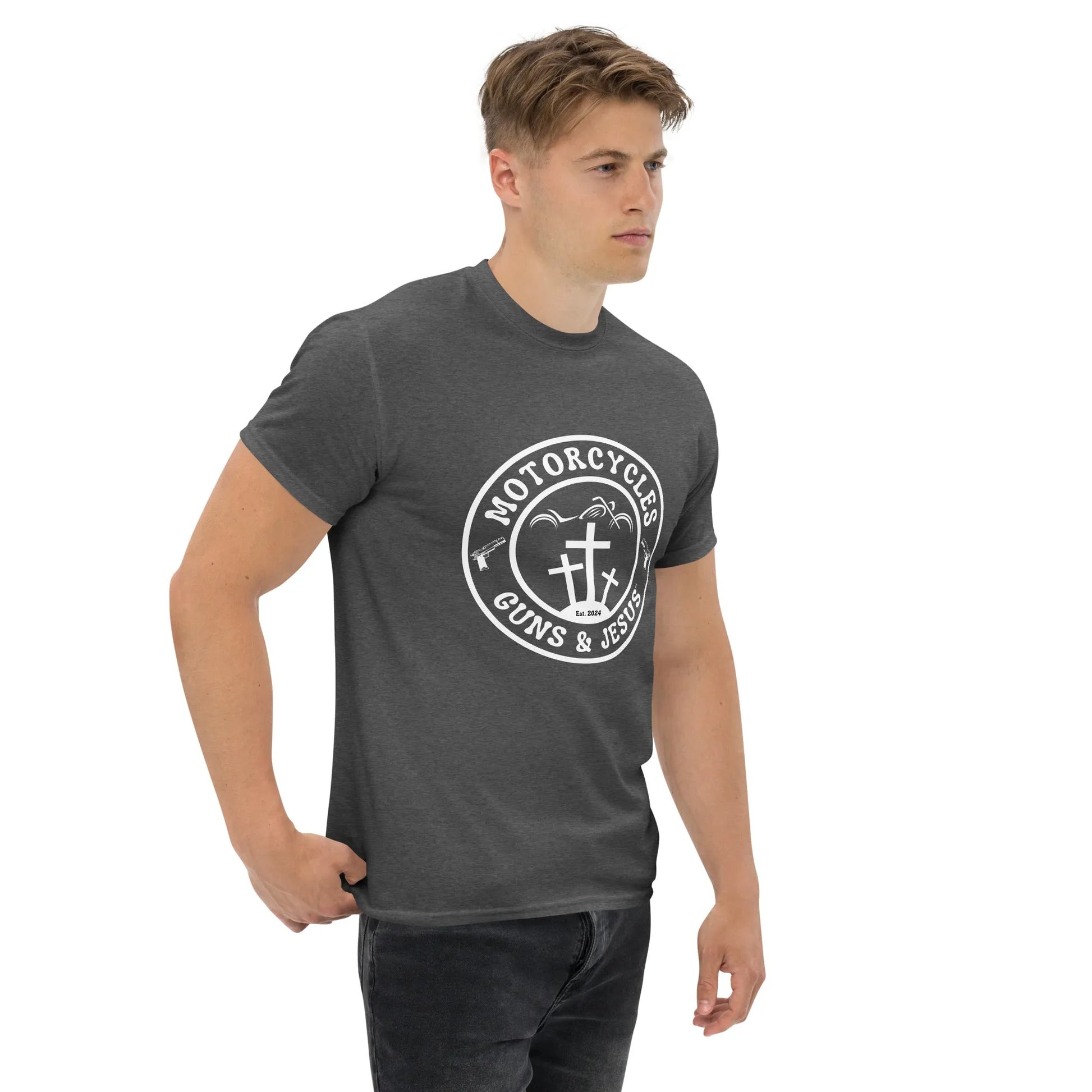 Motorcycles Guns & Jesus T-shirt - Unisex - ShopMGW Clothing
