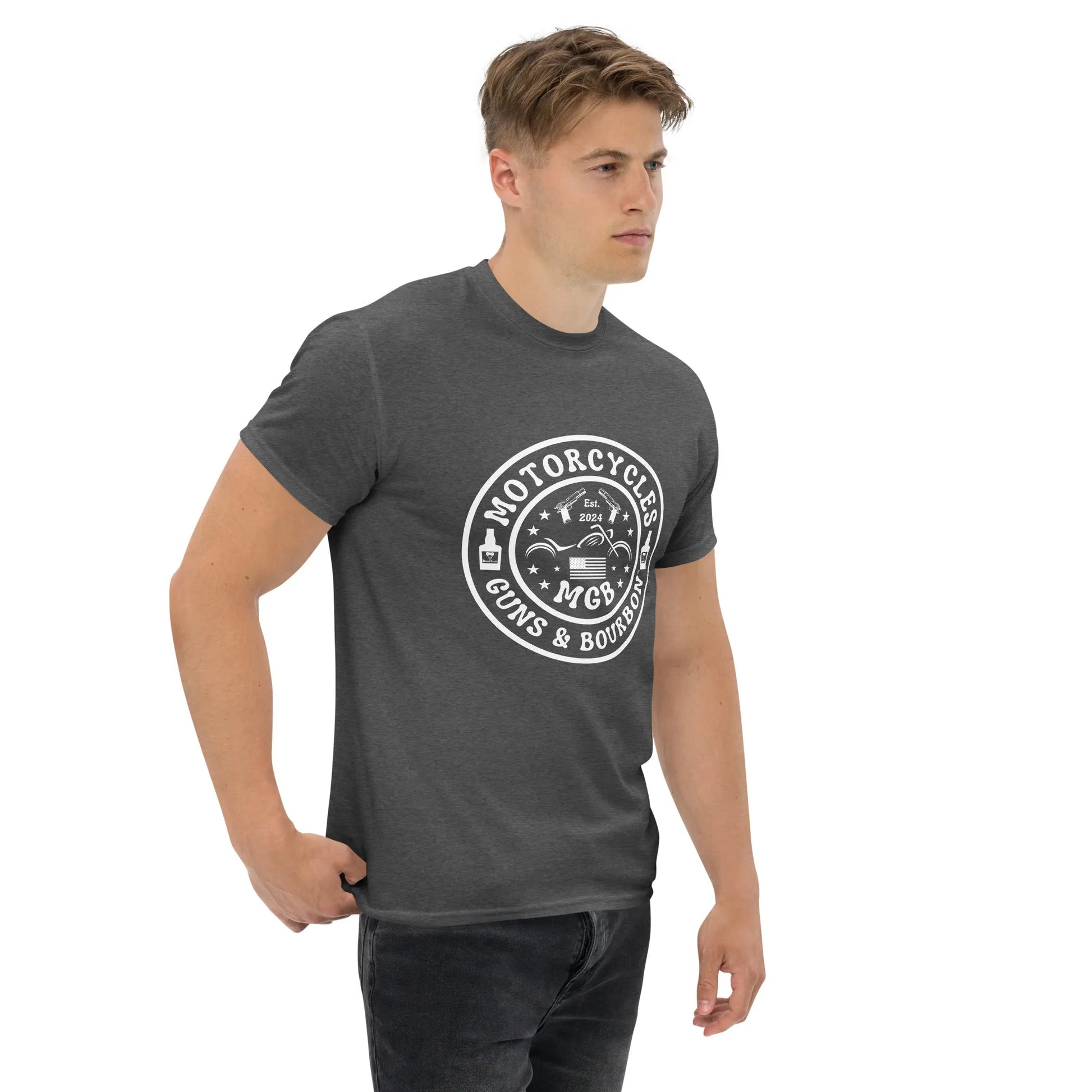 Motorcycles Guns & Bourbon T-shirt - Unisex - ShopMGW Clothing