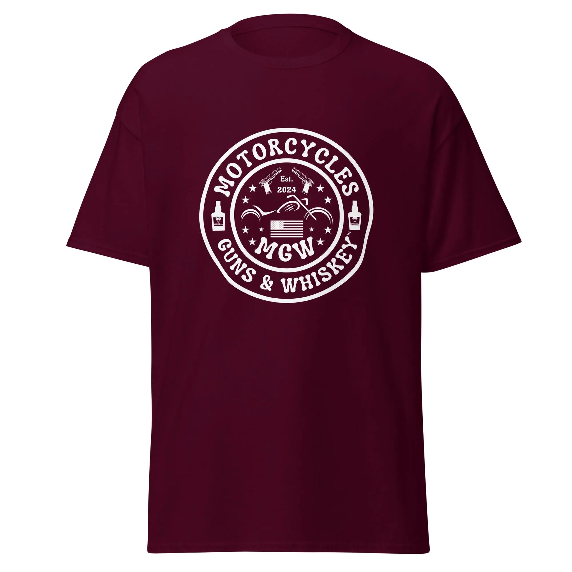 Motorcycles Guns & Whiskey T-shirt - Unisex -MGW Clothing