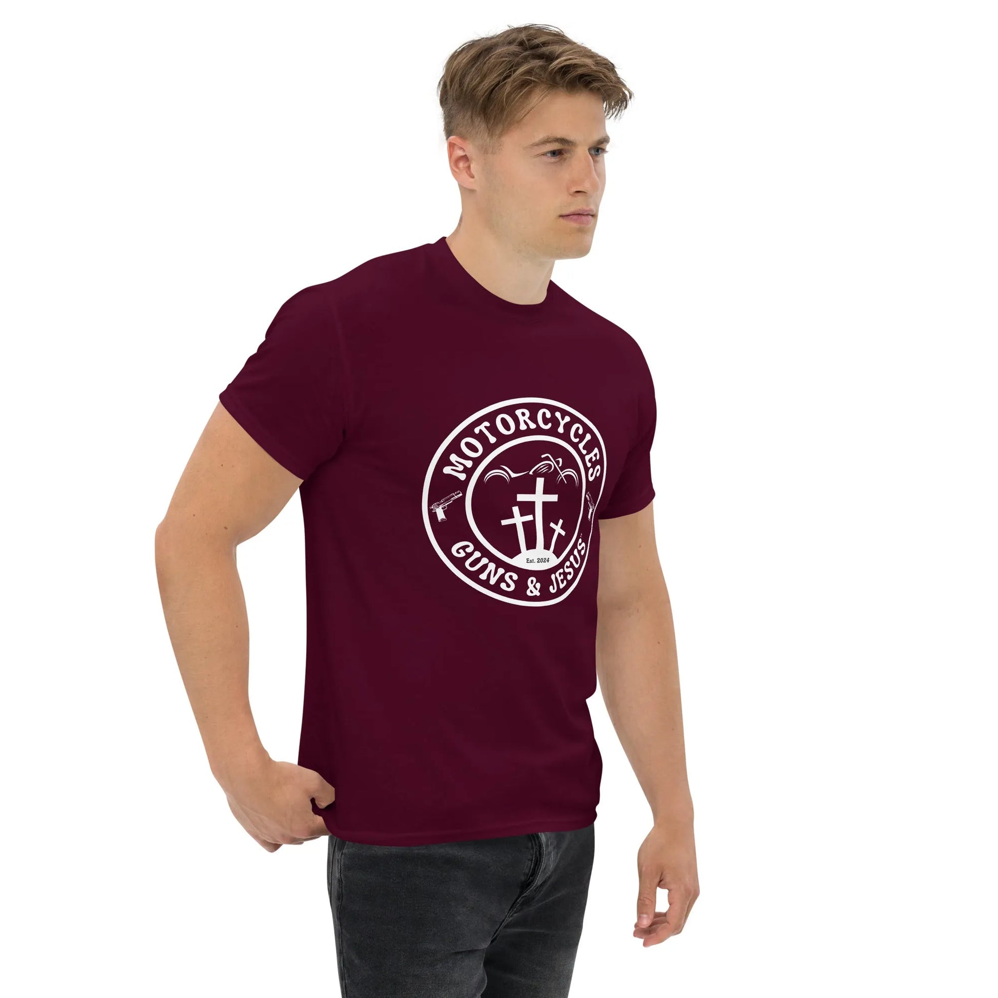 Motorcycles Guns & Jesus T-shirt - Unisex - ShopMGW Clothing