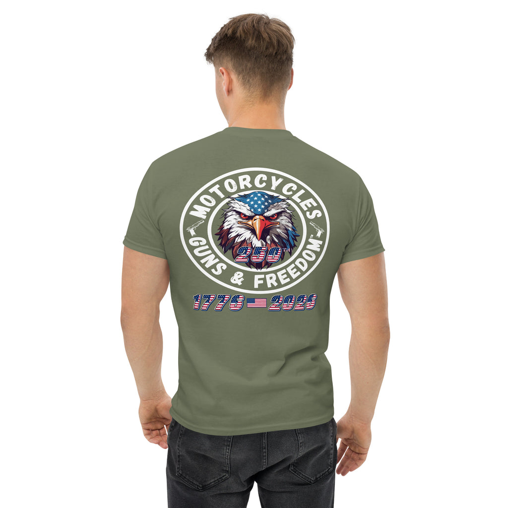 Motorcycles Guns And Freedom 250Th T Shirt Unisex - MGW Clothing