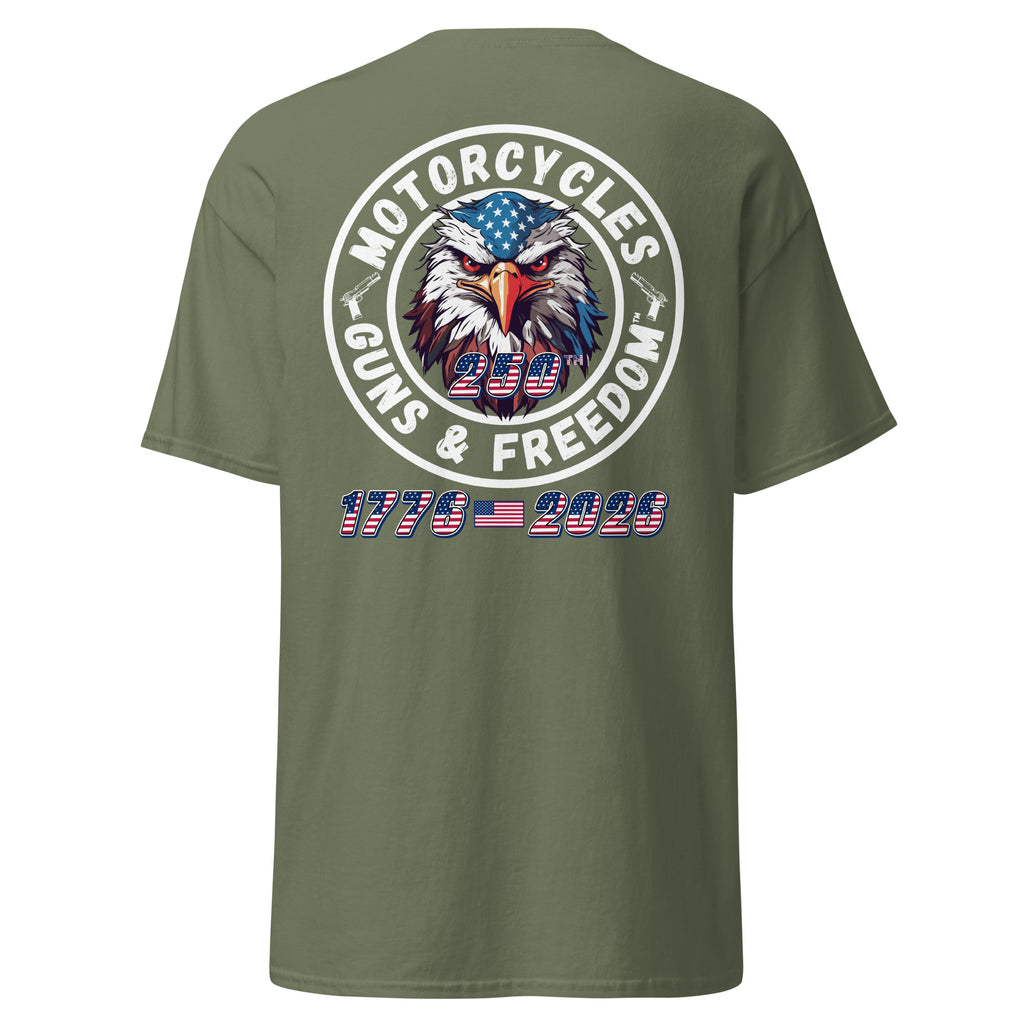 Motorcycles Guns And Freedom 250Th T Shirt Unisex - MGW Clothing