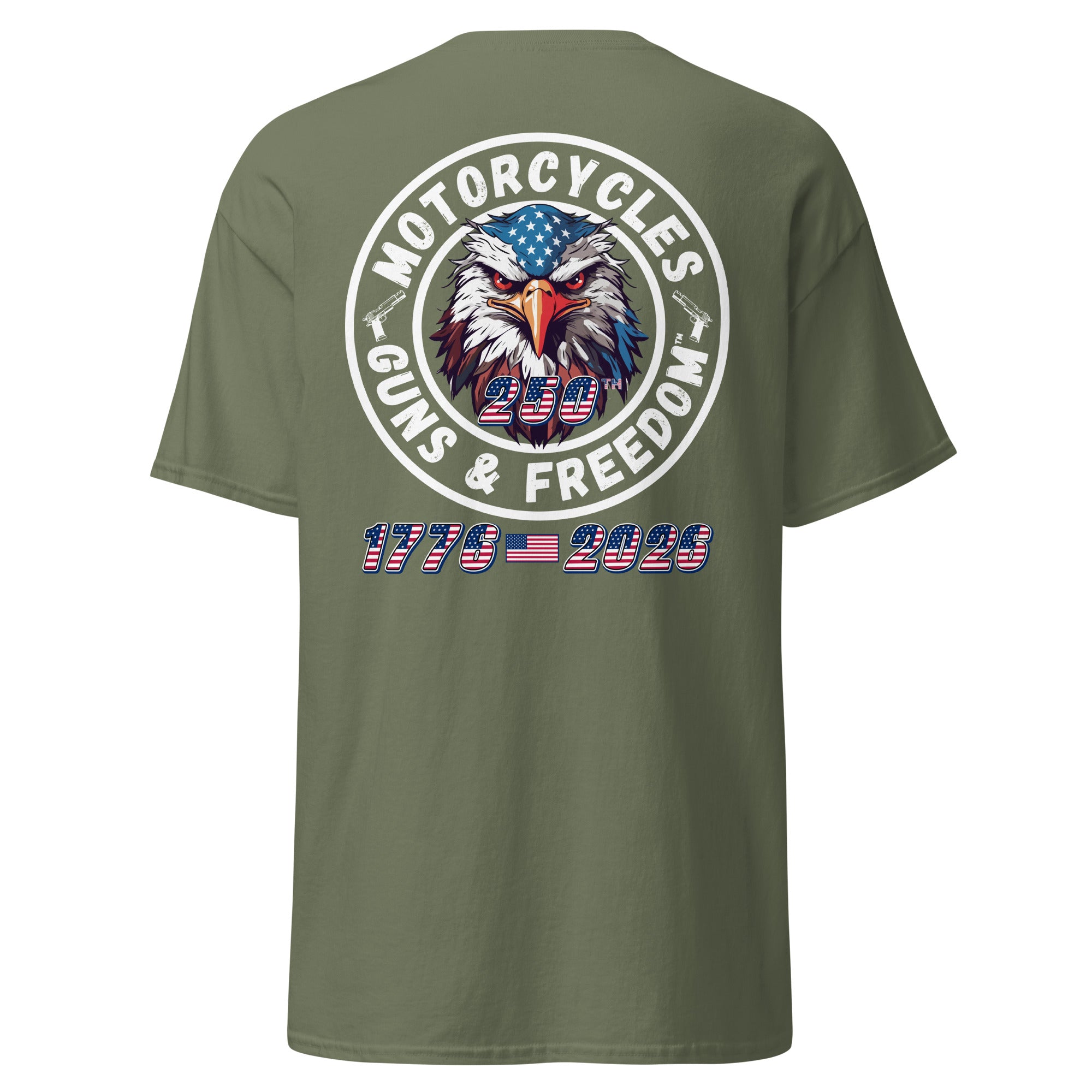 Motorcycles Guns And Freedom 250Th T Shirt Unisex - MGW Clothing