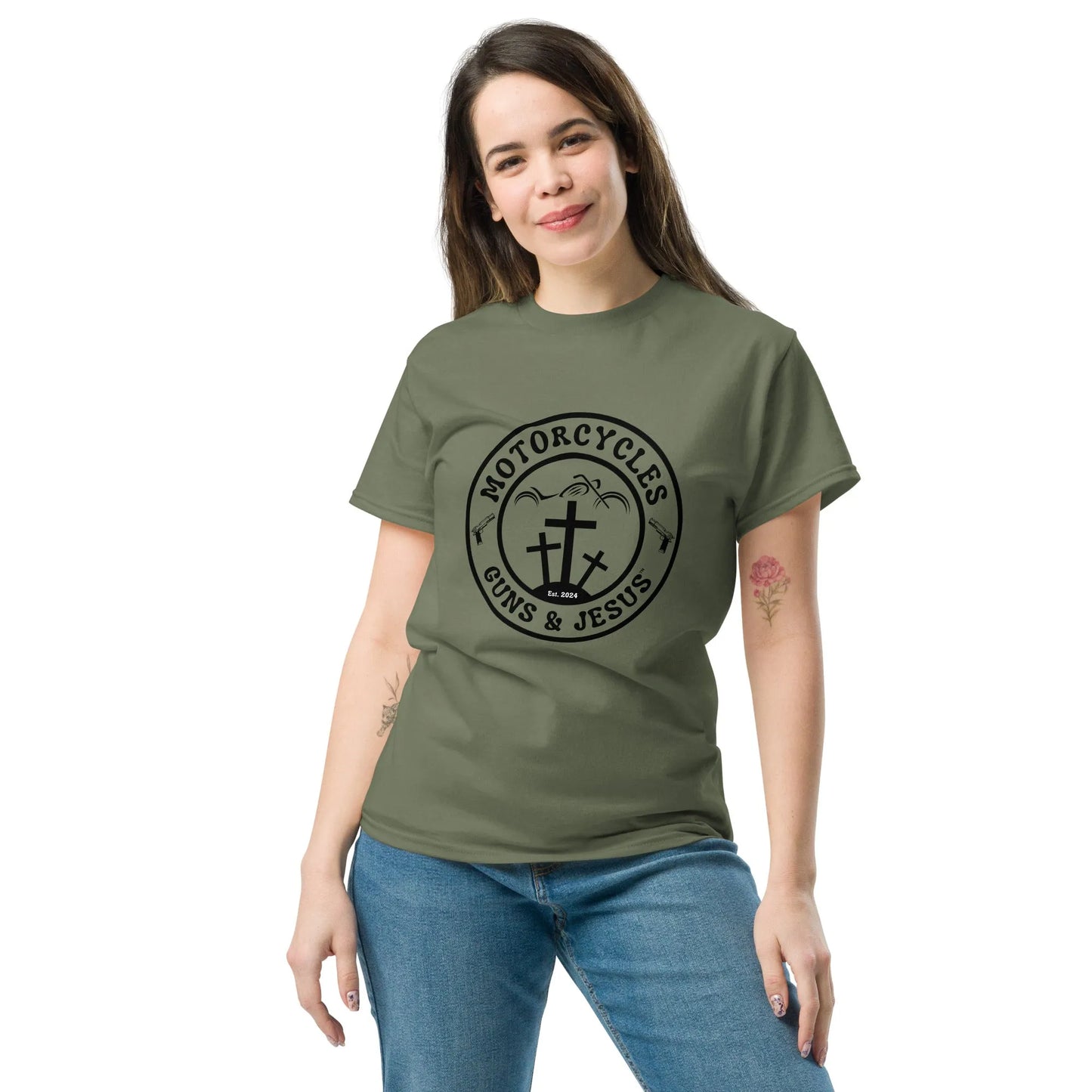 Motorcycles Guns & Jesus T-shirt - Unisex - ShopMGW Clothing