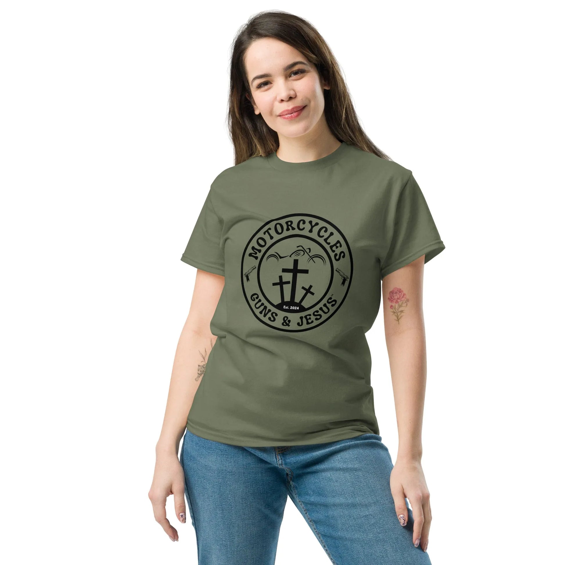 Motorcycles Guns & Jesus T-shirt - Unisex - ShopMGW Clothing