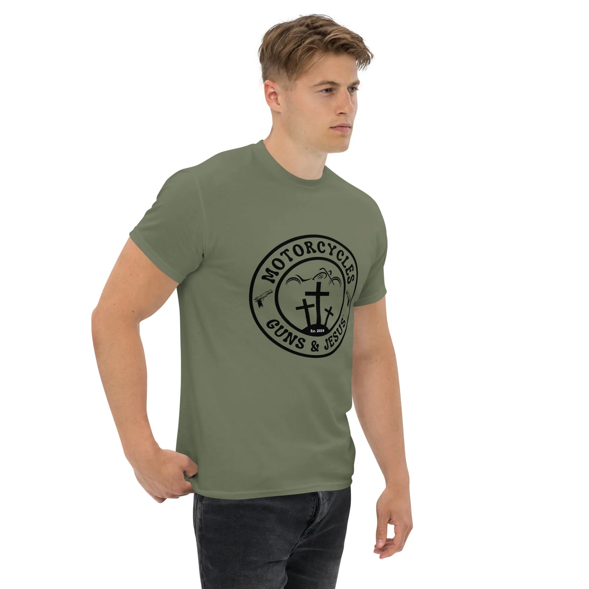 Motorcycles Guns & Jesus T-shirt - Unisex - ShopMGW Clothing