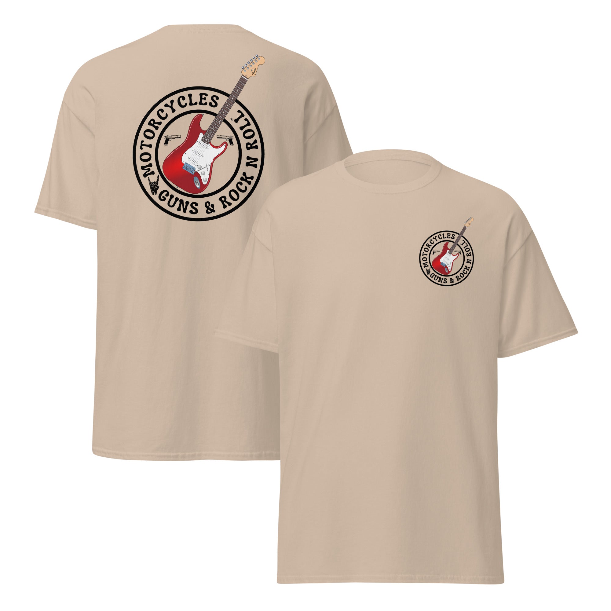 Motorcycles Guns And Rock N Roll T Shirt-MGW Clothing