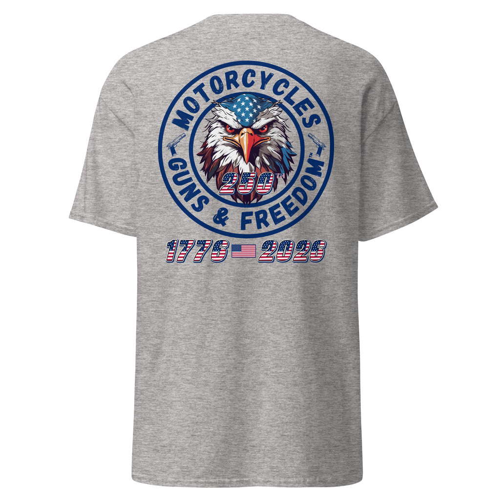 Motorcycles Guns And Freedom 250Th T Shirt Unisex - MGW Clothing