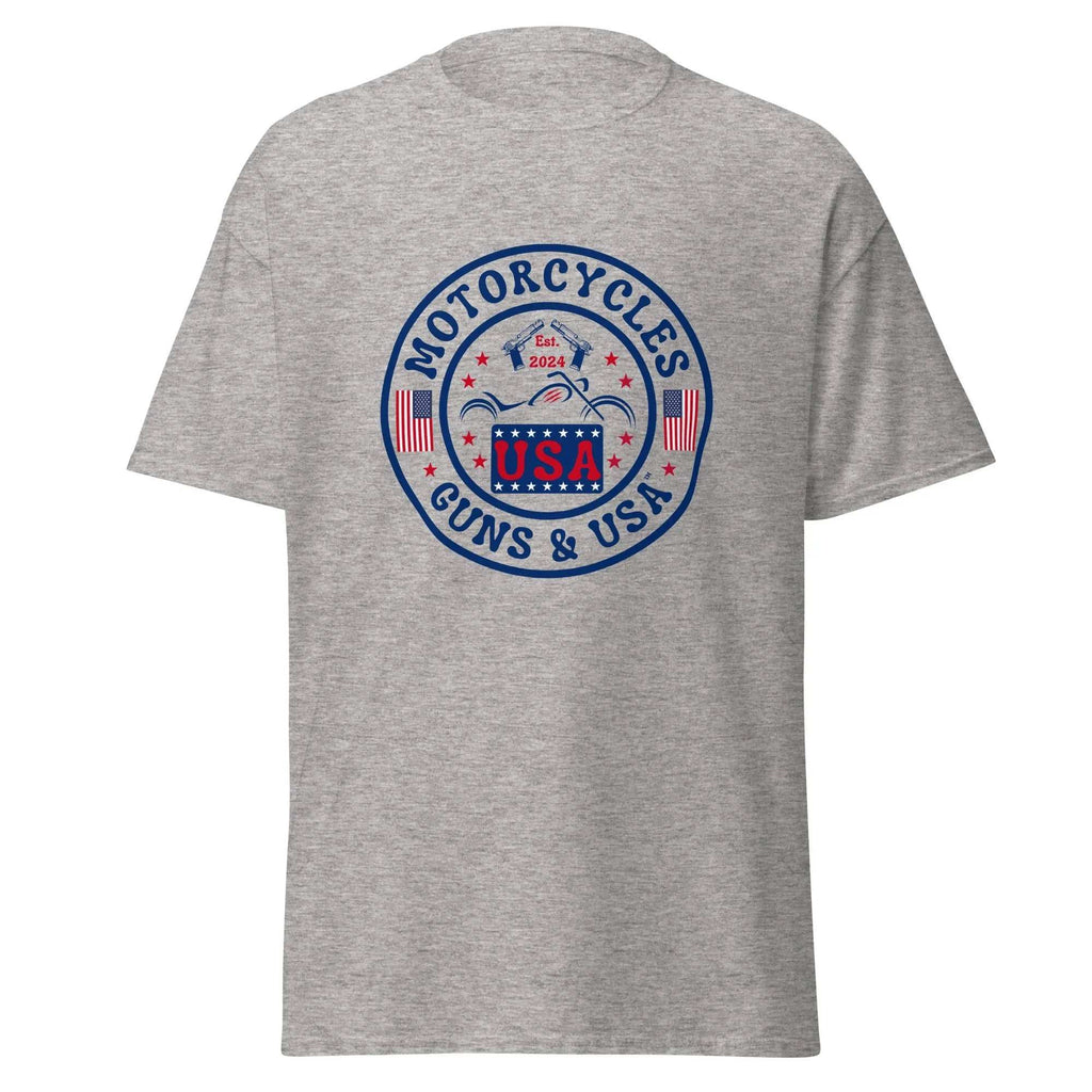 Motorcycles Guns & USA T-shirt - Unisex -MGW Clothing