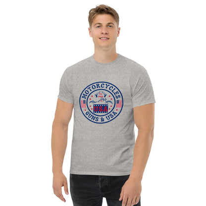 Motorcycles Guns & USA T-shirt - Unisex - ShopMGW Clothing