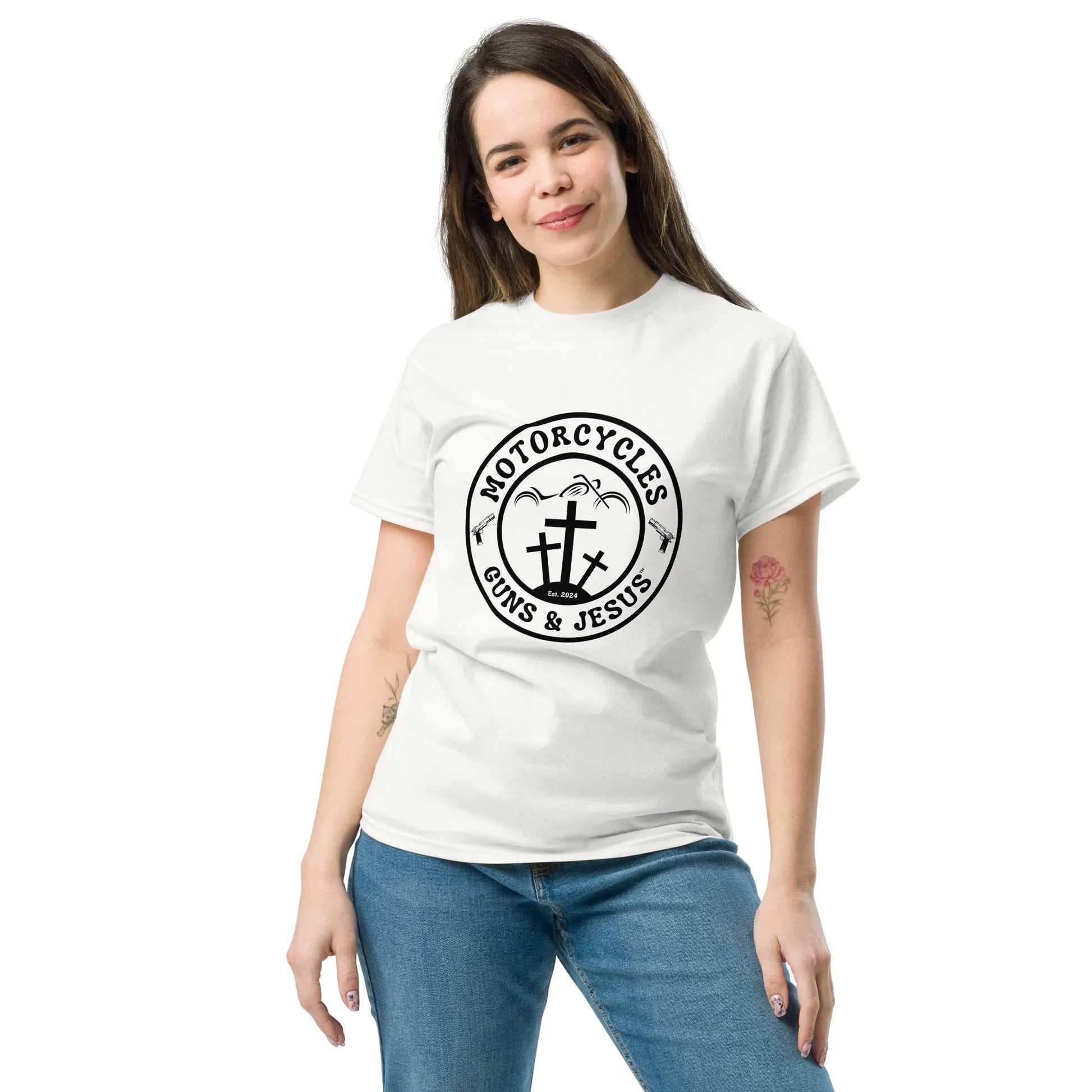 Motorcycles Guns & Jesus T-shirt - Unisex - ShopMGW Clothing