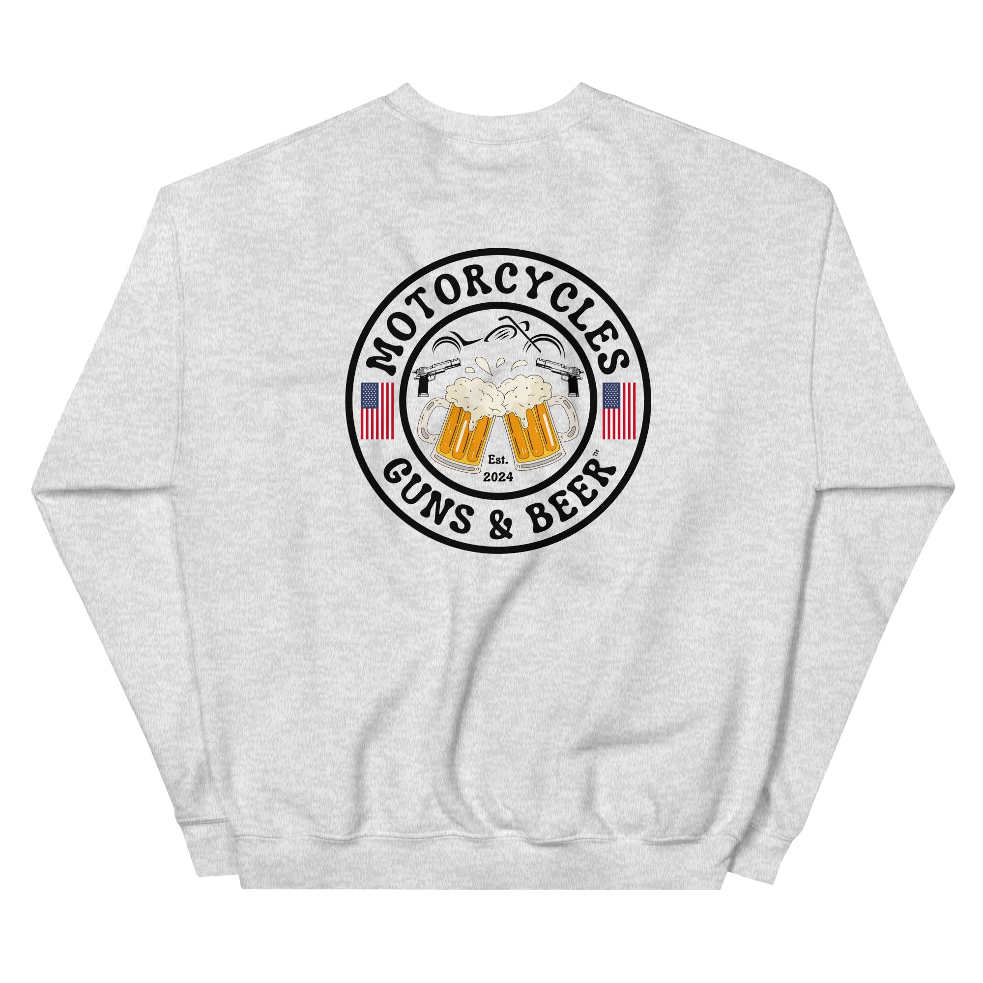 Motorcycles Guns And Beer Sweatshirt-MGW Clothing
