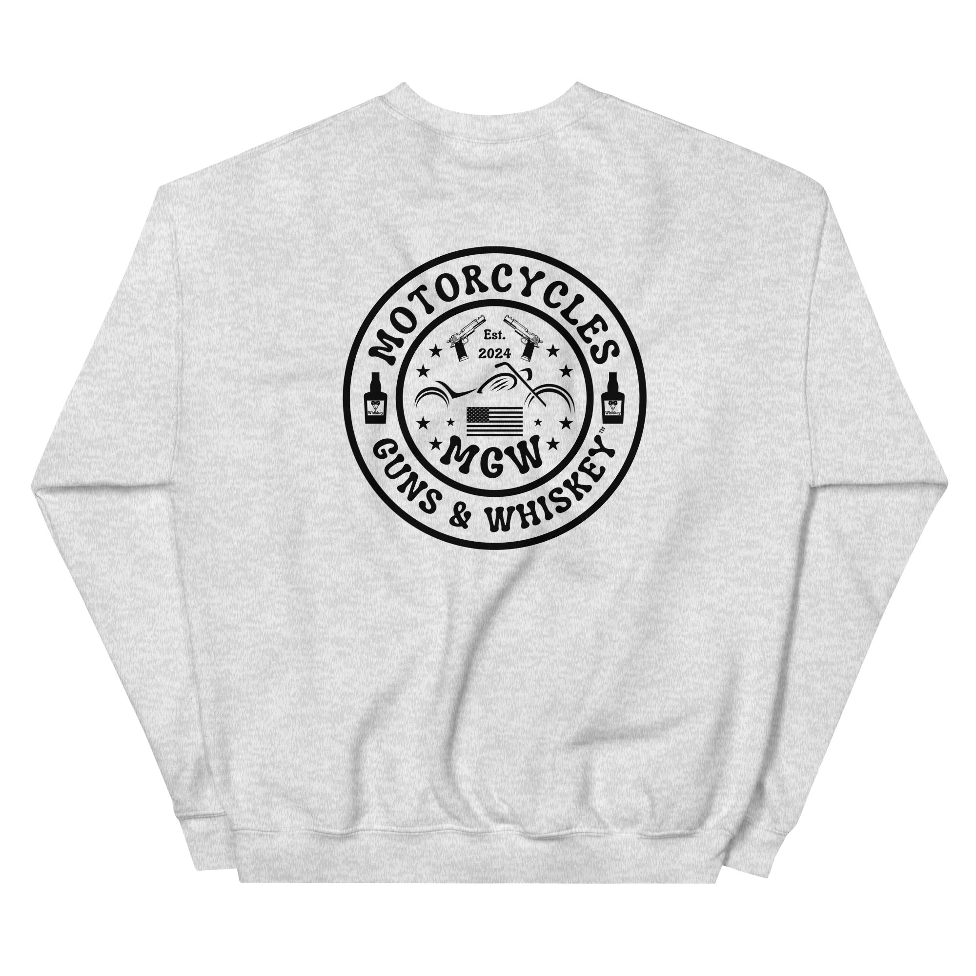 Motorcycles Guns And Whiskey Sweatshirt-MGW Clothing