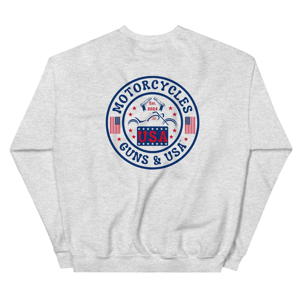 Motorcycles Guns And Usa Sweatshirt-MGW Clothing
