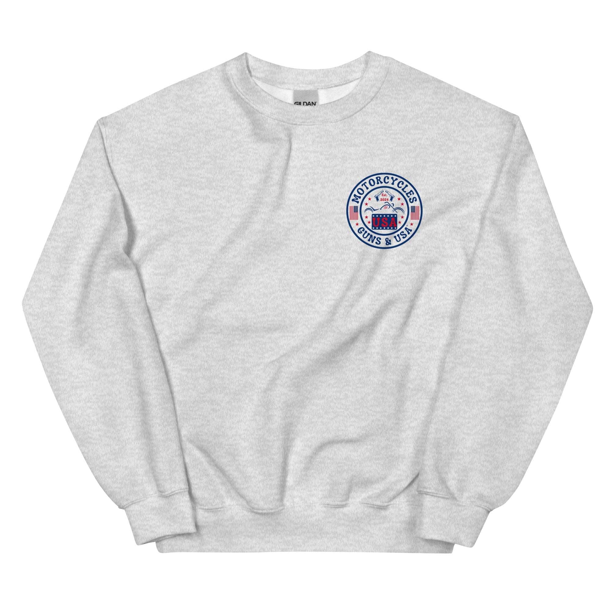 Motorcycles Guns And Usa Sweatshirt-MGW Clothing