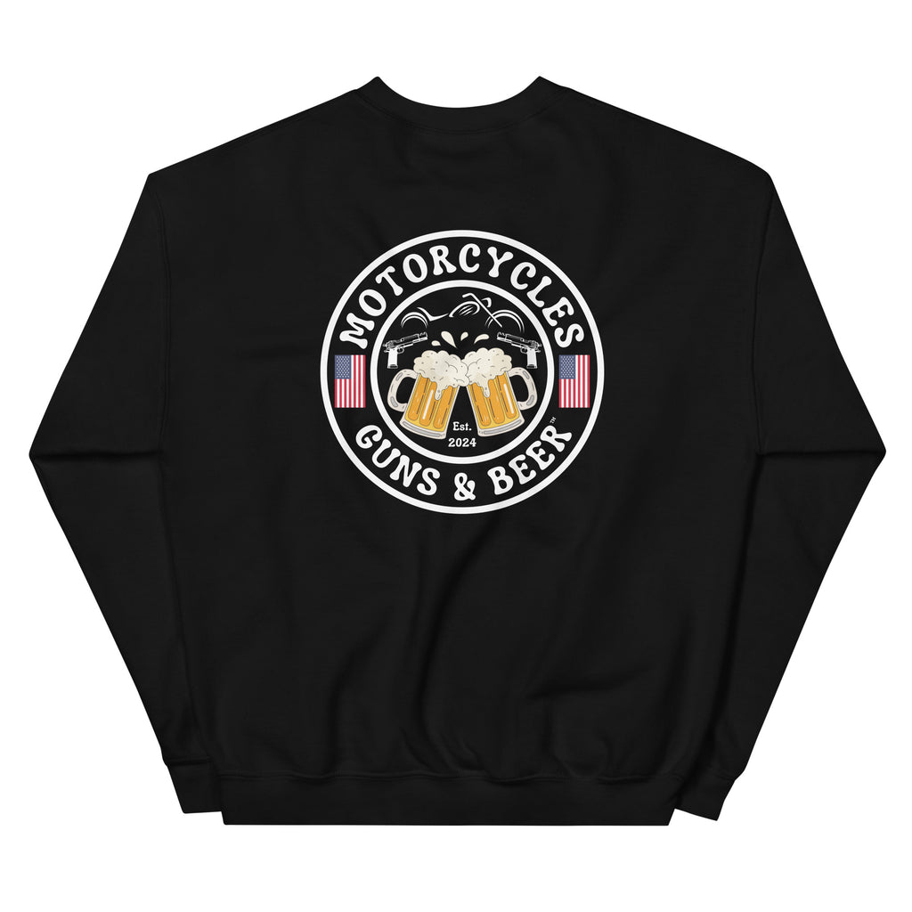 Motorcycles Guns And Beer Sweatshirt-MGW Clothing