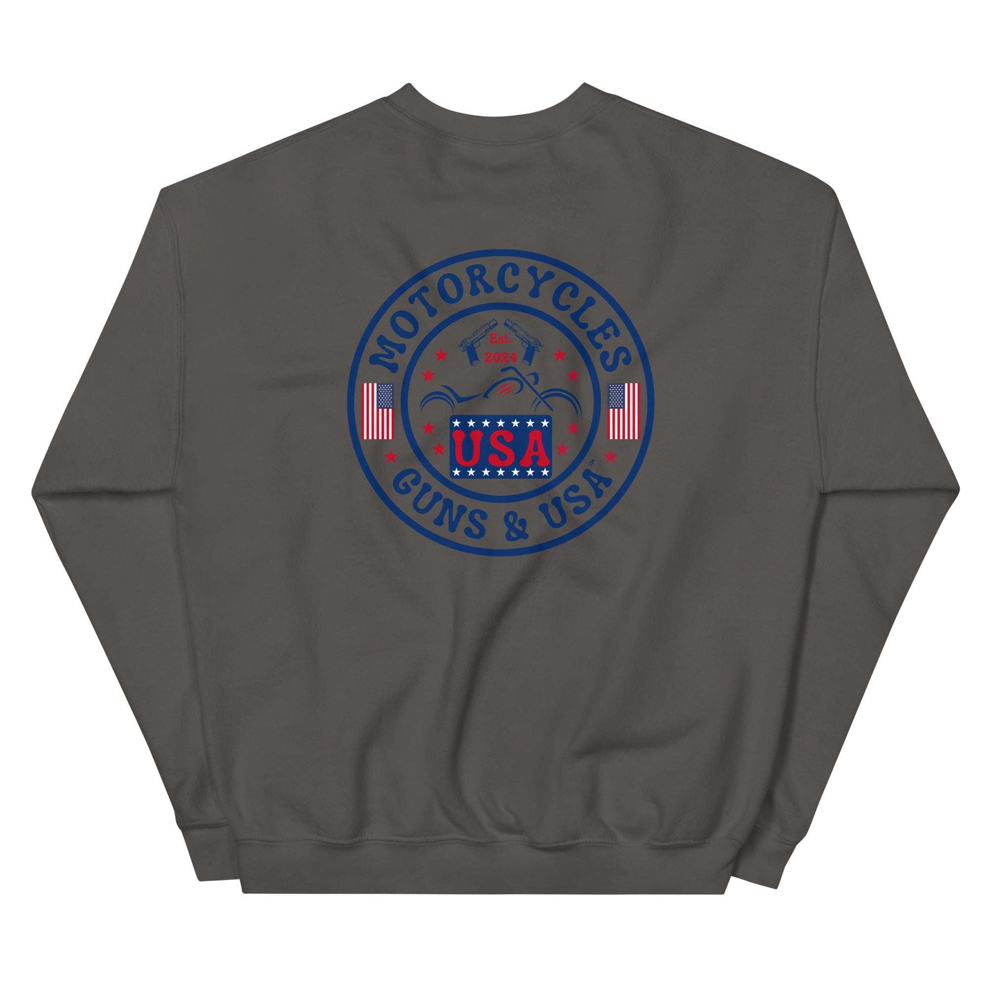 Motorcycles Guns And Usa Sweatshirt-MGW Clothing