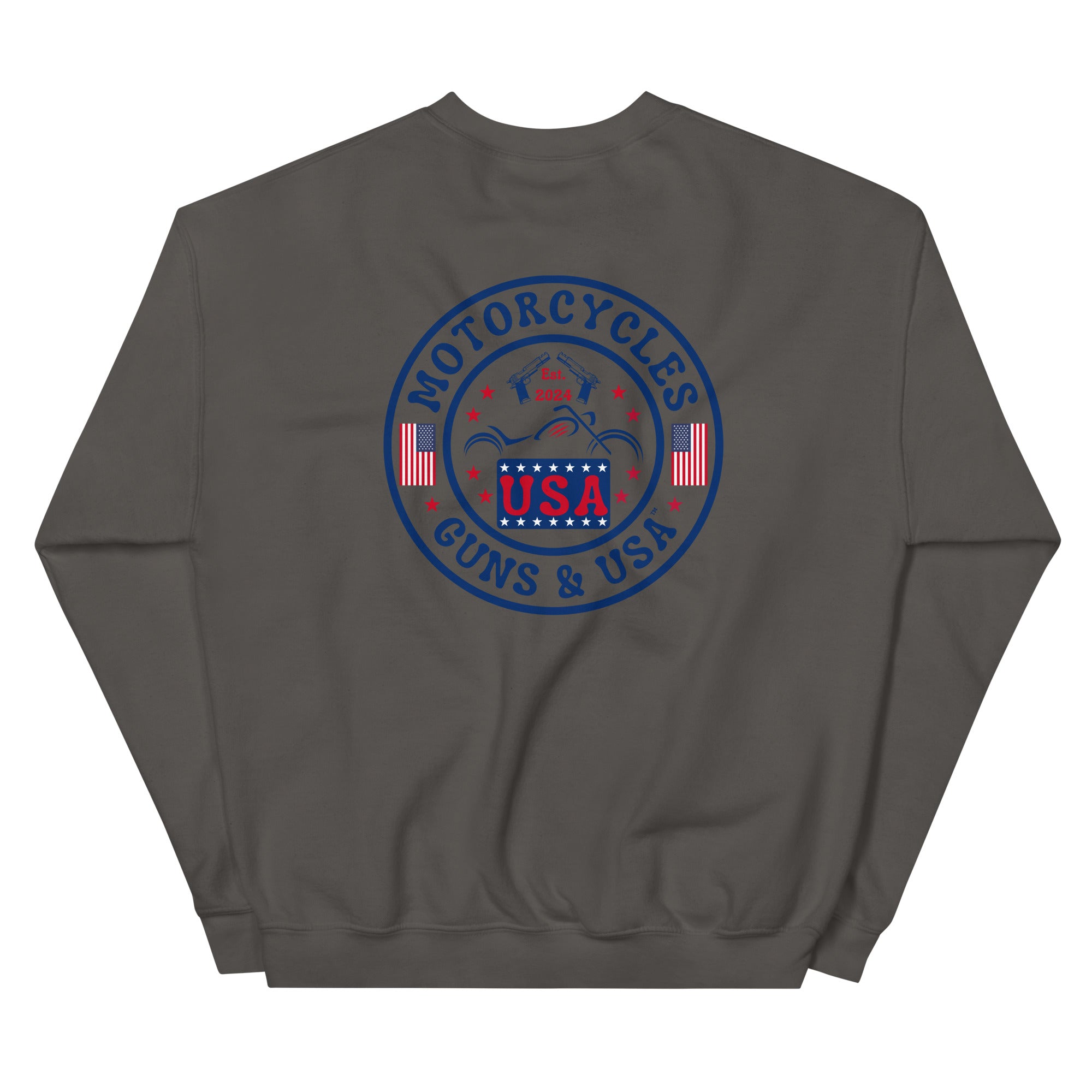 Motorcycles Guns And Usa Sweatshirt-MGW Clothing