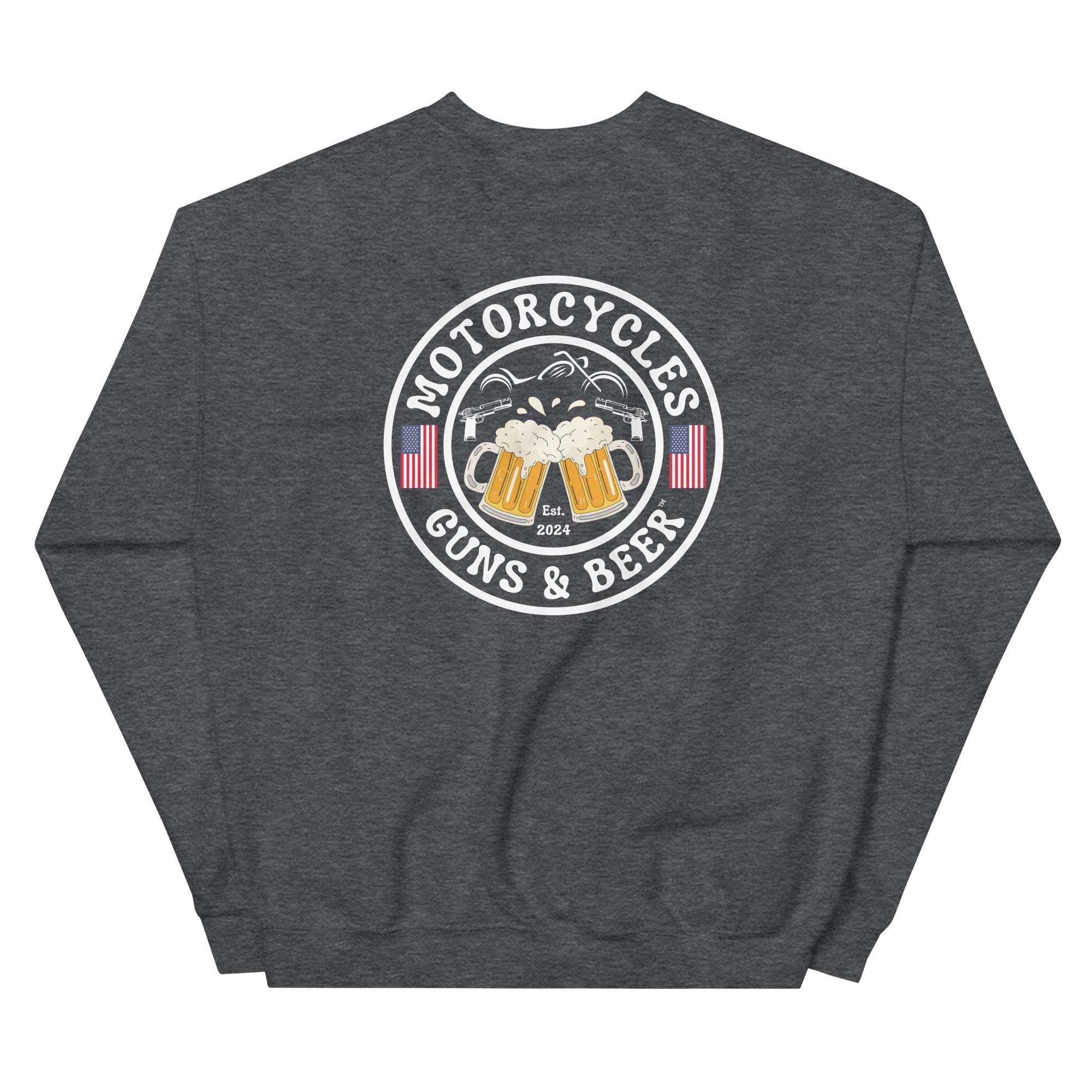 Motorcycles Guns And Beer Sweatshirt-MGW Clothing