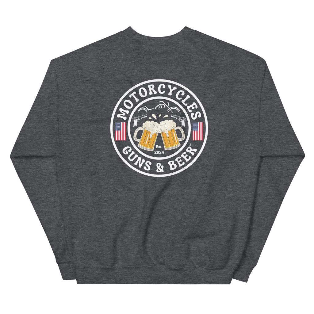 Motorcycles Guns And Beer Sweatshirt-MGW Clothing