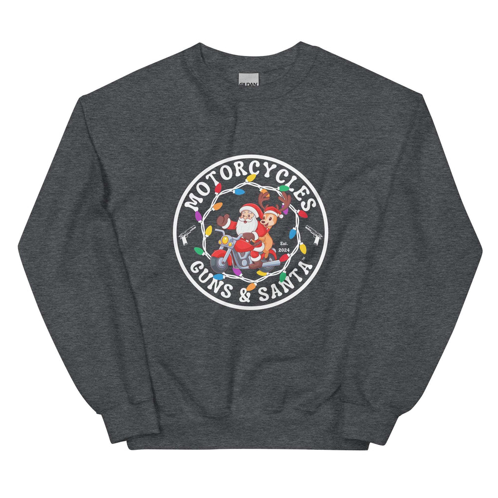 Motorcycles Guns And Santa Sweatshirt - MGW Clothing
