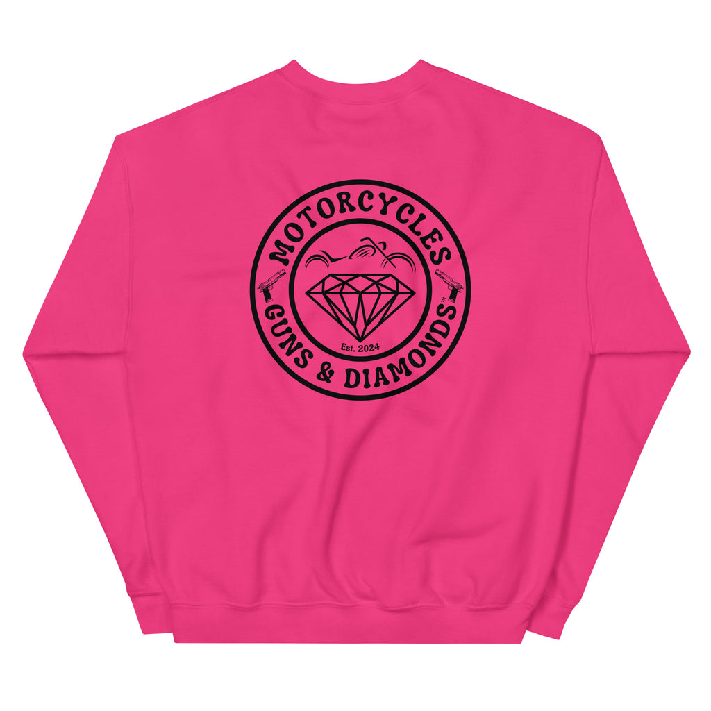 Motorcycles Guns And Diamonds Sweatshirt-MGW Clothing