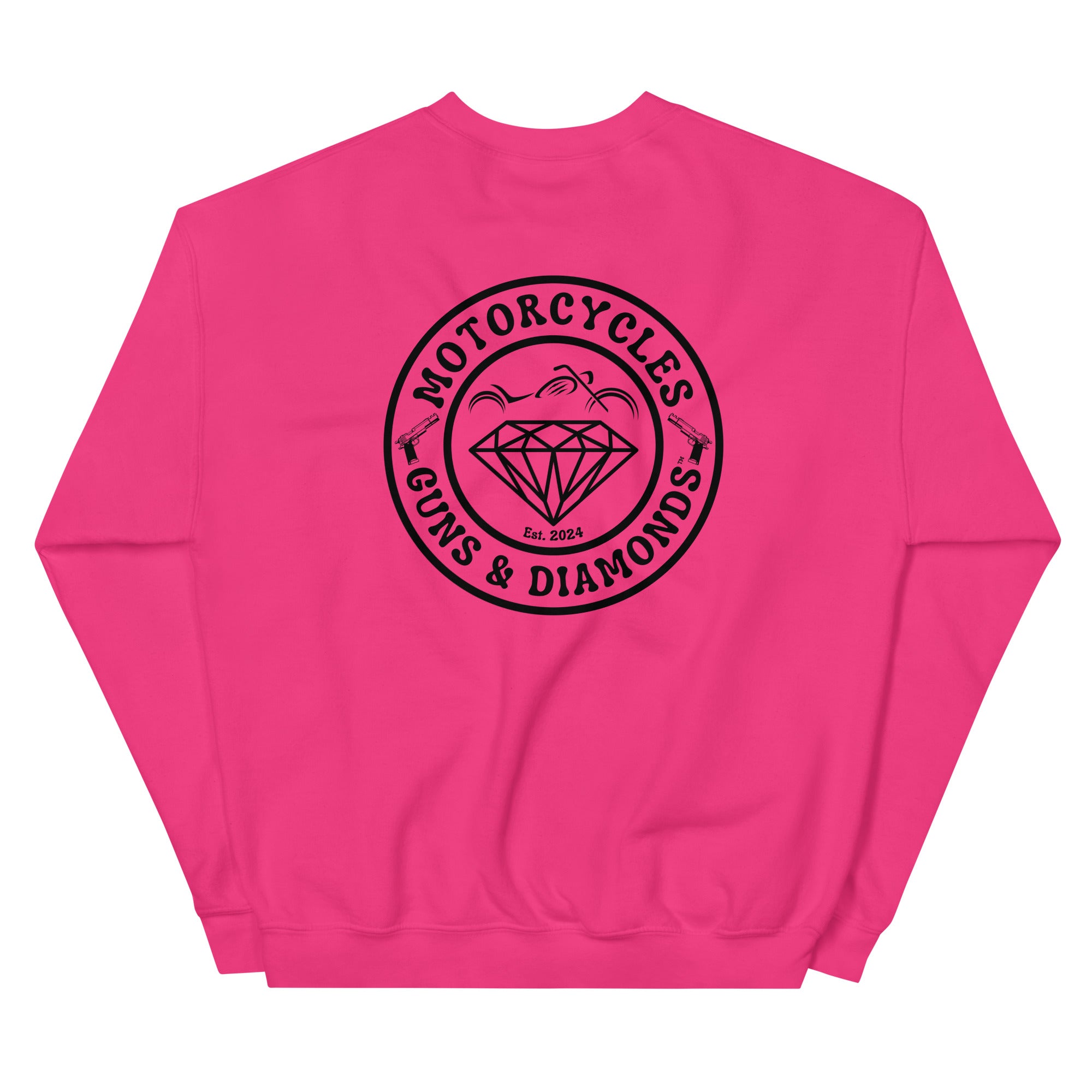 Motorcycles Guns And Diamonds Sweatshirt-MGW Clothing