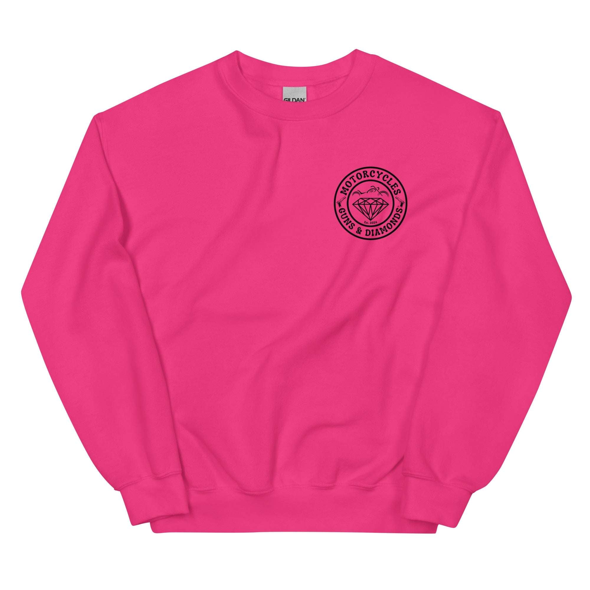 Motorcycles Guns And Diamonds Sweatshirt-MGW Clothing
