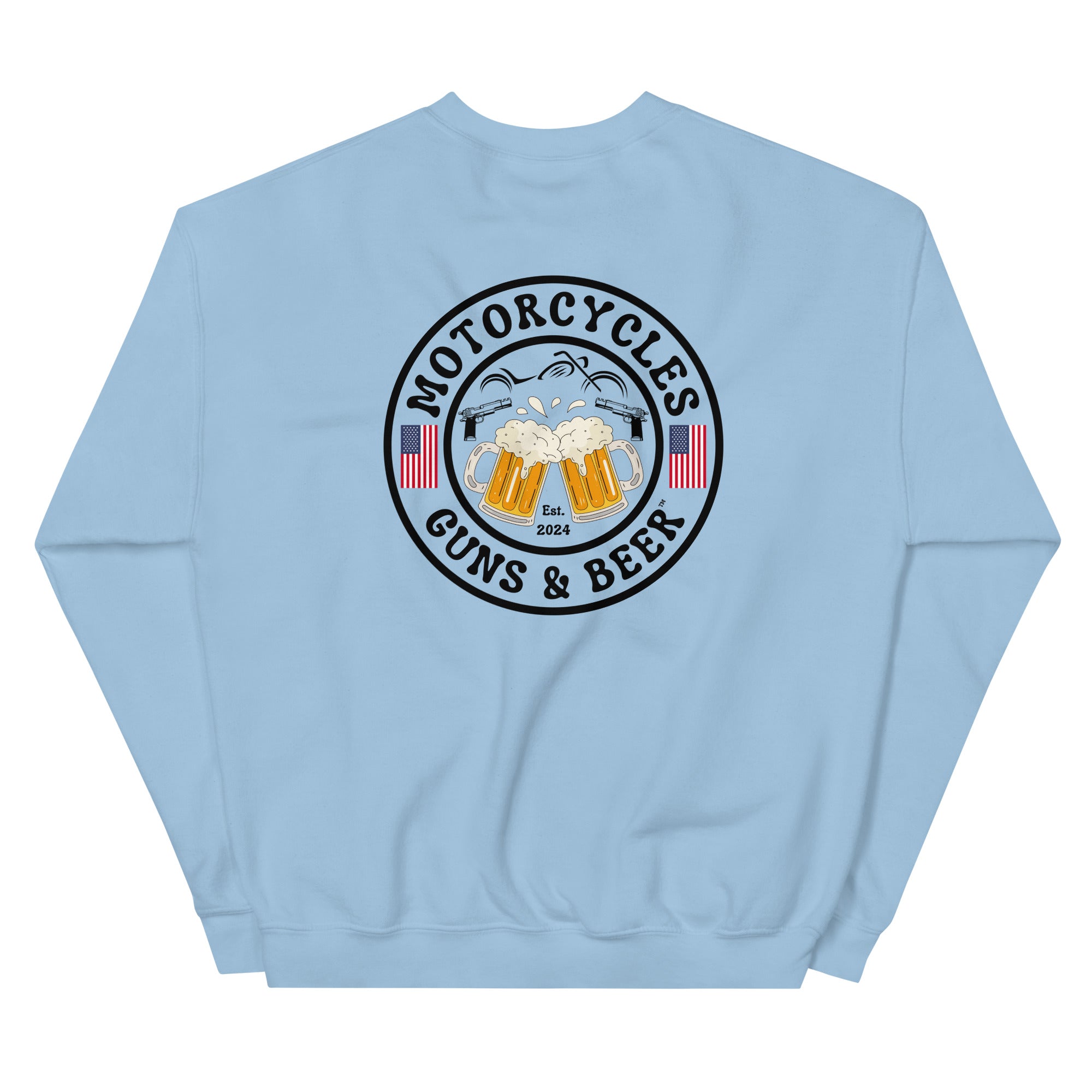 Motorcycles Guns And Beer Sweatshirt-MGW Clothing