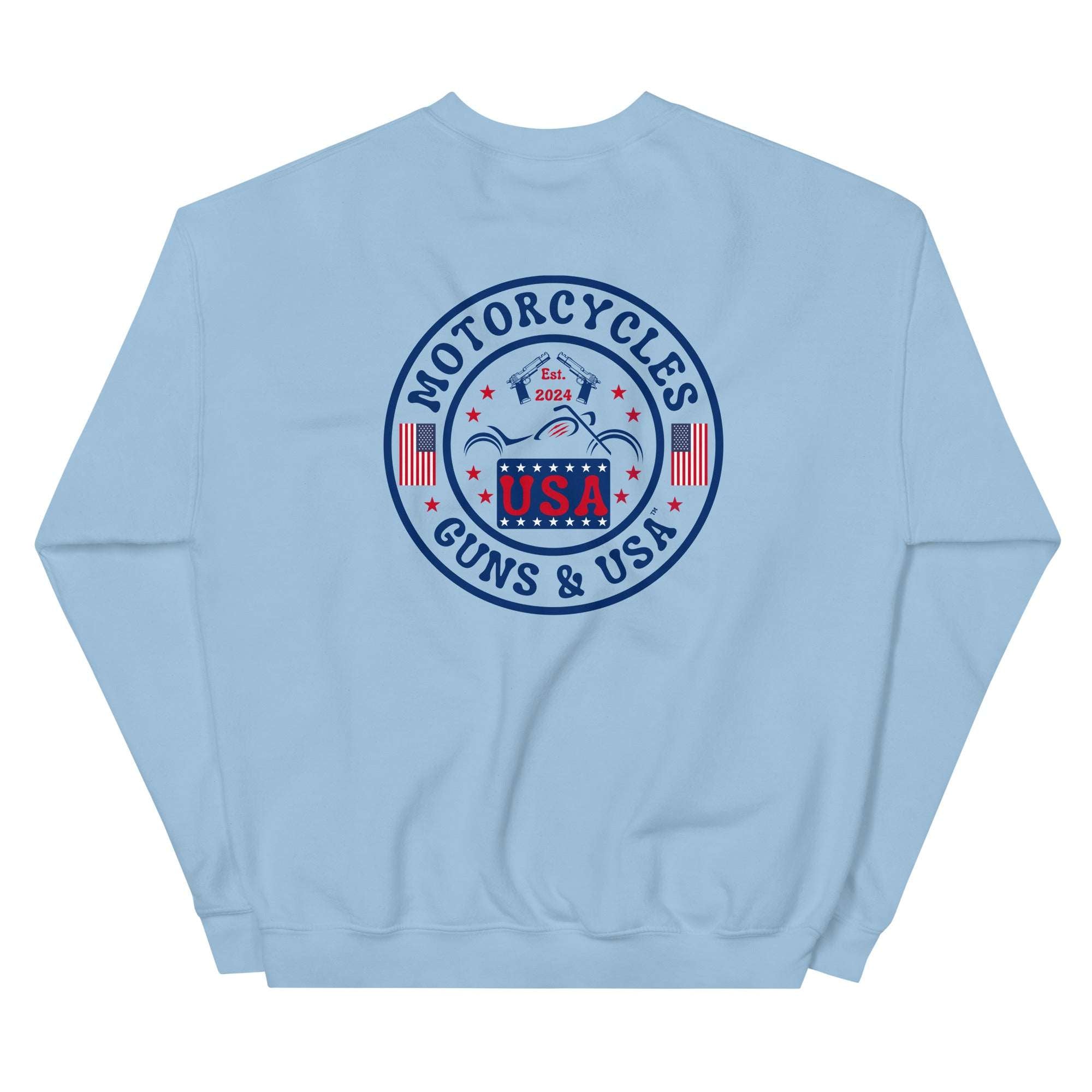Motorcycles Guns And Usa Sweatshirt-MGW Clothing