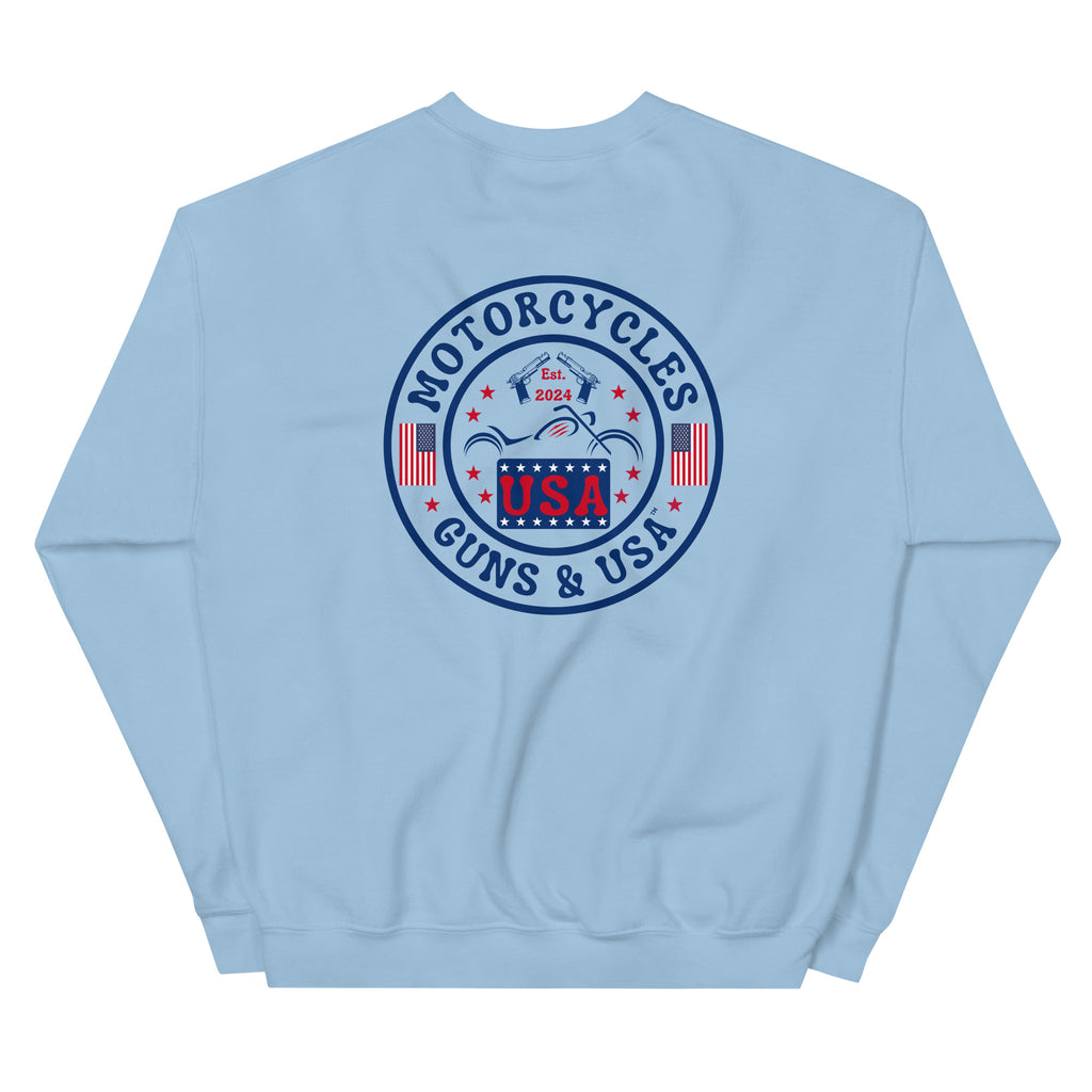 Motorcycles Guns And Usa Sweatshirt-MGW Clothing