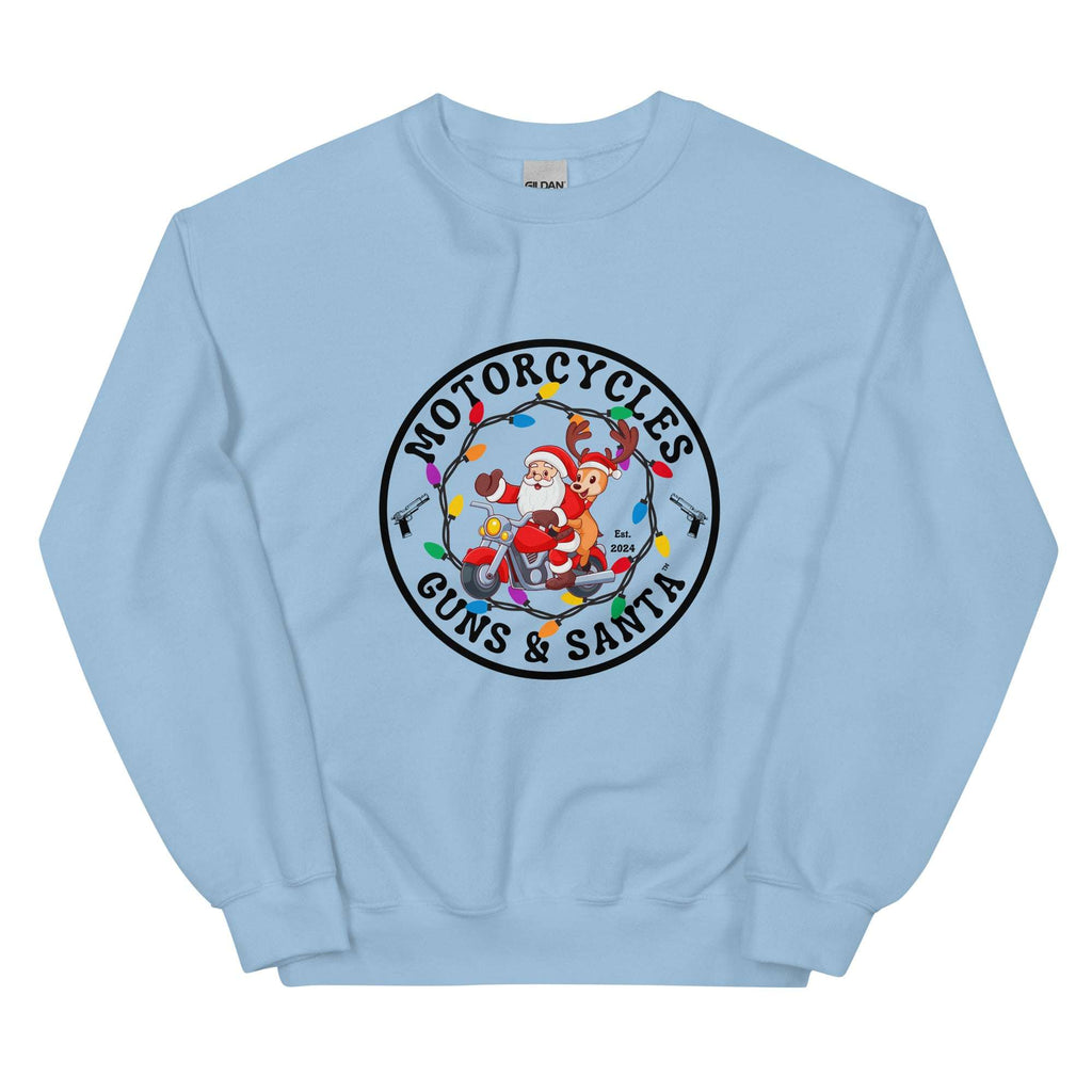 Motorcycles Guns And Santa Sweatshirt - MGW Clothing