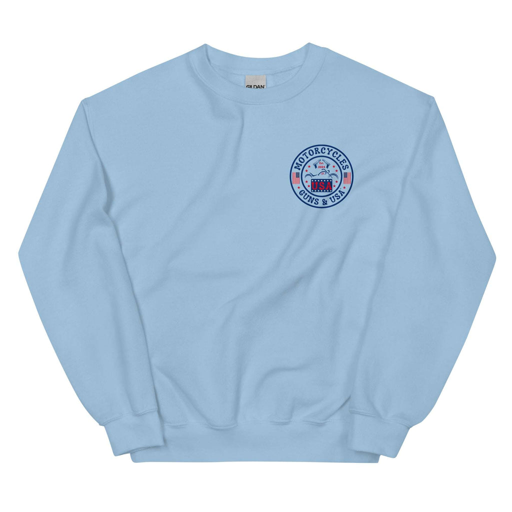 Motorcycles Guns And Usa Sweatshirt - MGW Clothing