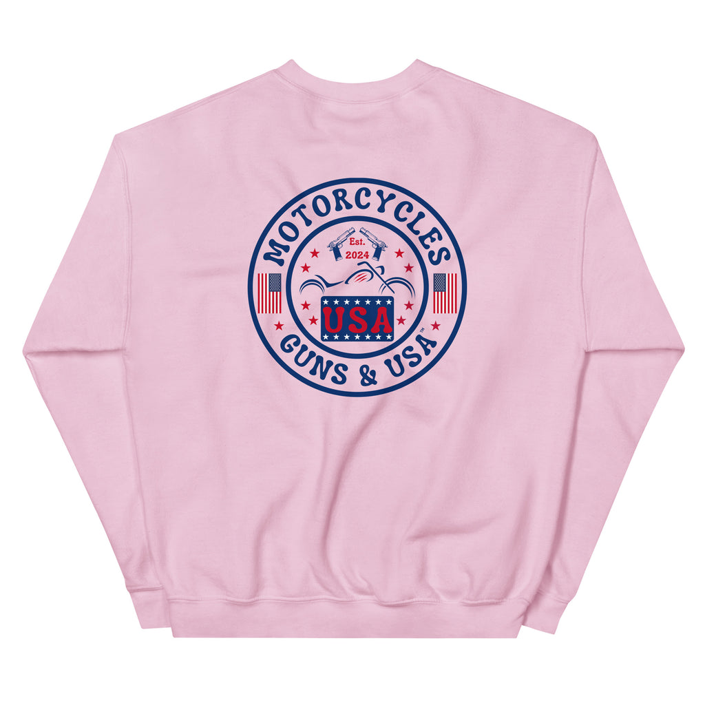 Motorcycles Guns And Usa Sweatshirt-MGW Clothing